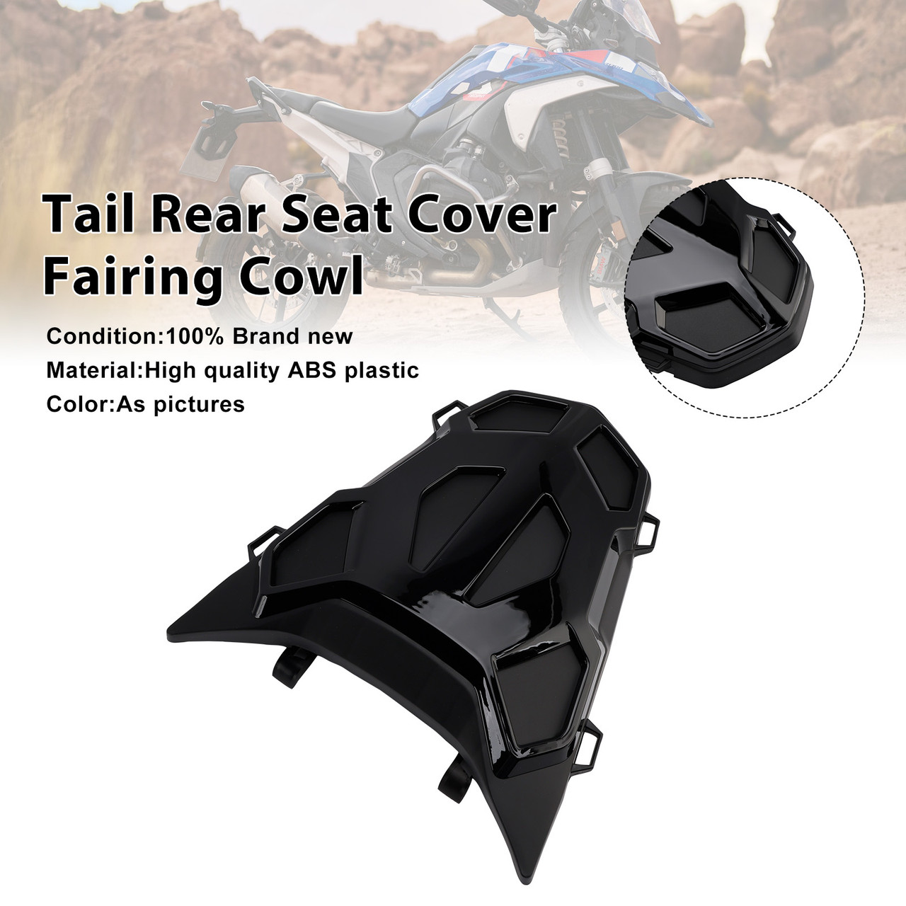 2024-2026 BMW R1300GS Tail Rear Seat Cover Fairing Cowl Black Generic
