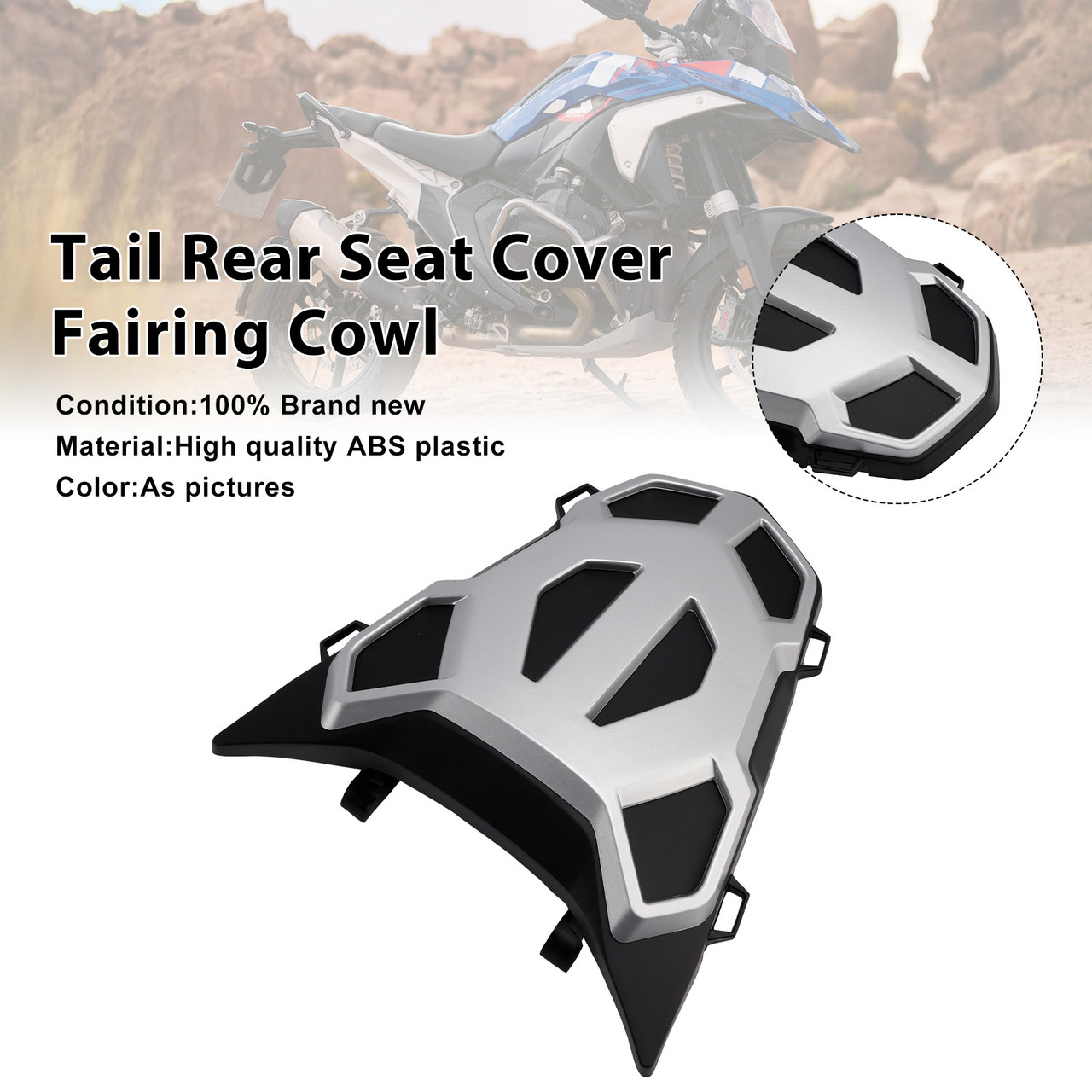 2024-2026 BMW R1300GS Tail Rear Seat Cover Fairing Cowl Silver Generic