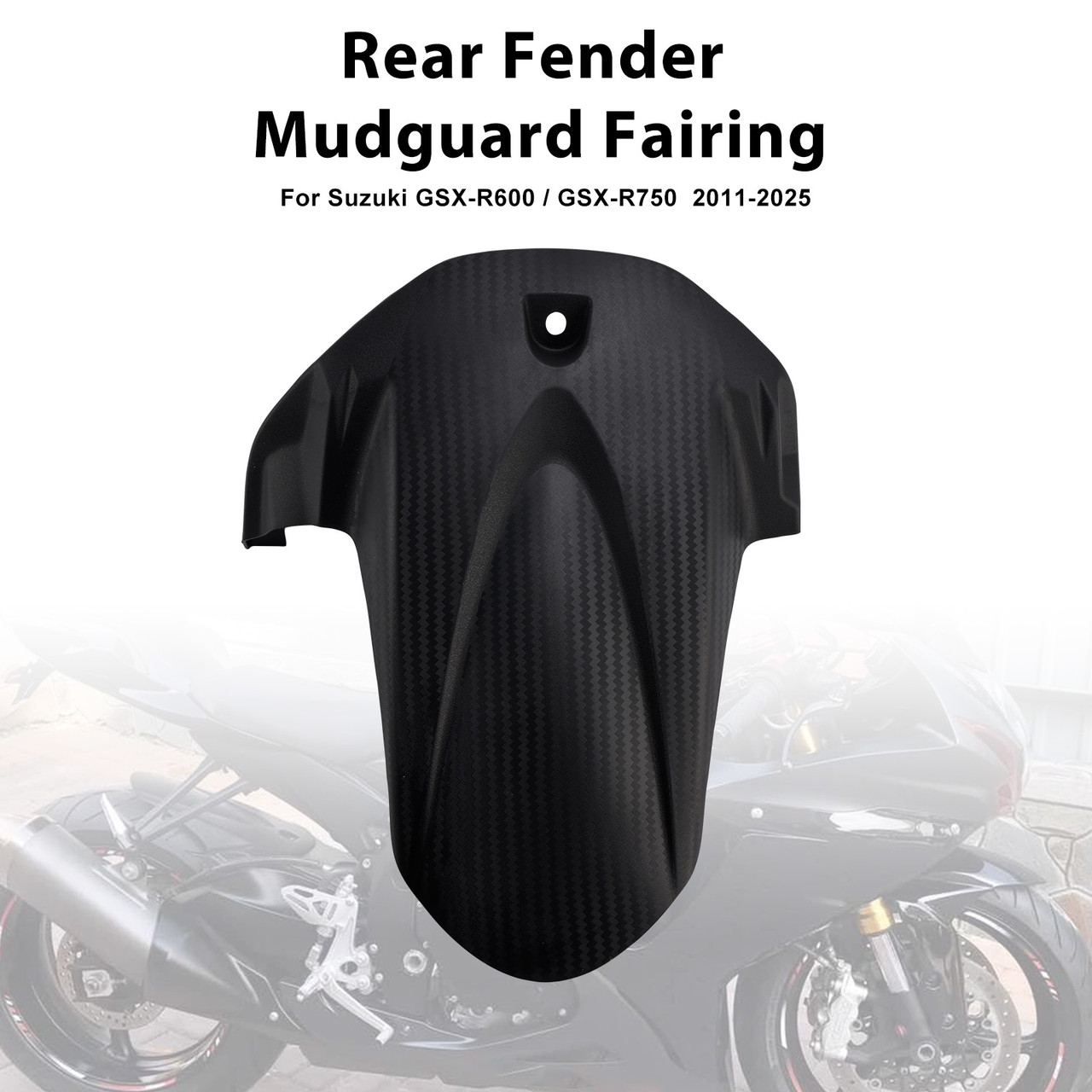 2011-2025 Suzuki GSX-R600 / GSX-R750 Rear Fender Mudguard Fairing Black Generic