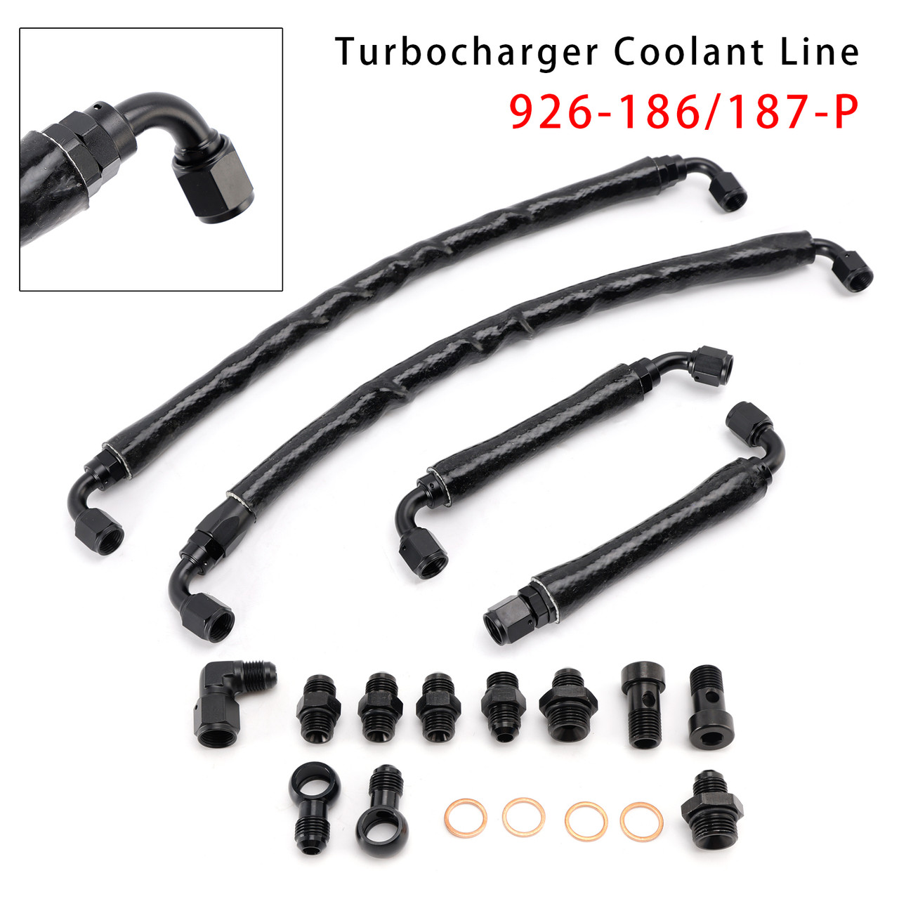 2011-2016 Ford F-150 EcoBoost 3.5L Turbocharger Coolant Line Upgrade Kit 926-186/187-P Generic