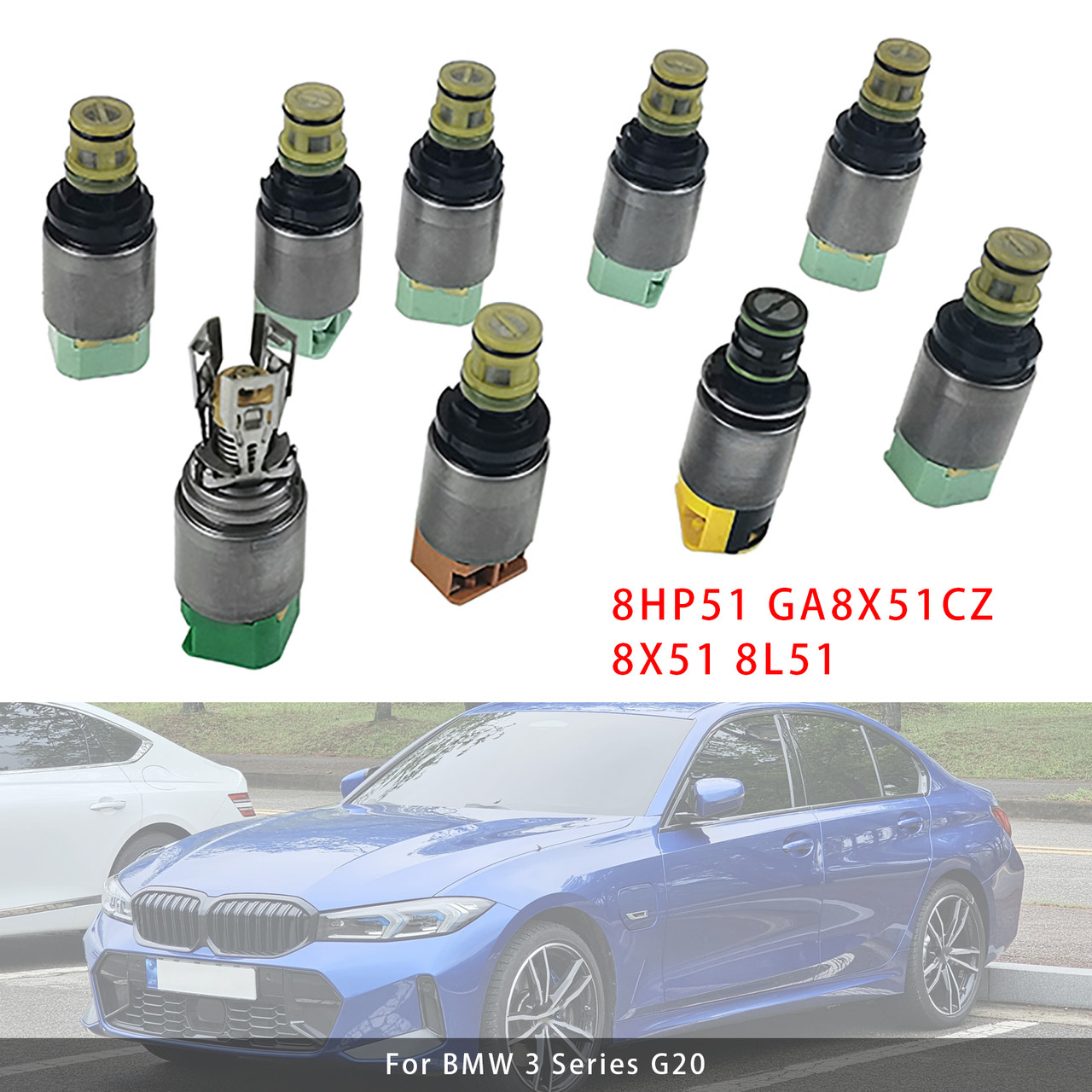 BMW 3 5 X3 X4 X5 X6 Z4 9PCS 8-Speed Transmission Solenoid Kit 8HP51 GA8X51CZ 8X51 8L51 Generic