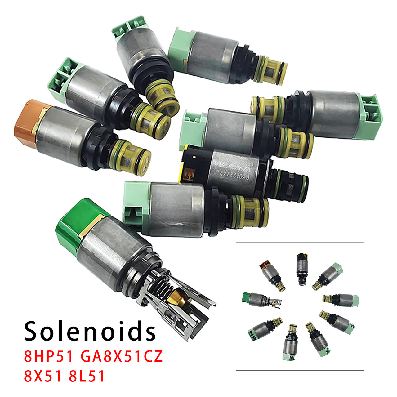 BMW 3 5 X3 X4 X5 X6 Z4 9PCS 8-Speed Transmission Solenoid Kit 8HP51 GA8X51CZ 8X51 8L51 Generic