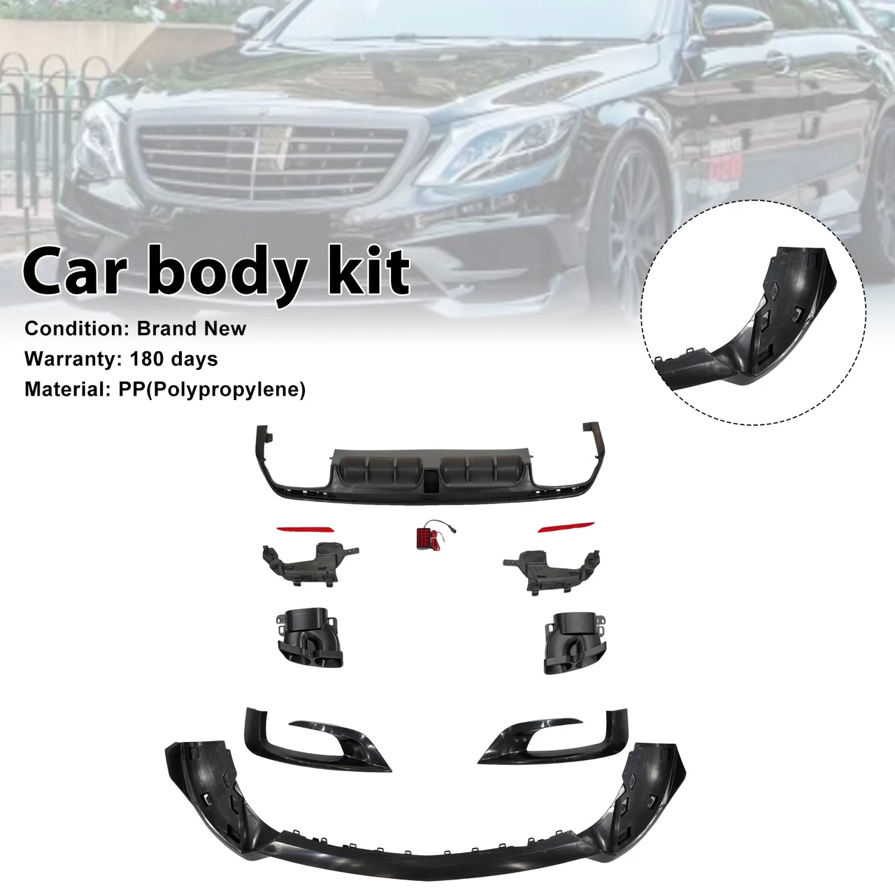 Body Kit Bumper Fit Mercedes Benz S-Class W222 S500 S600 2014-2017 Upgrade B700