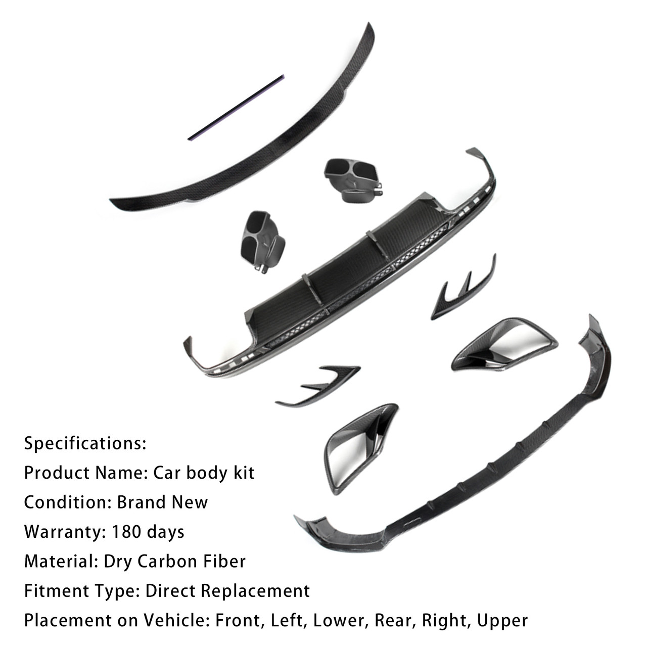 Carbon Fiber Bumper Body Kit Fit Mercedes Benz W217 S63 S65 AMG Coupe 2019-2021