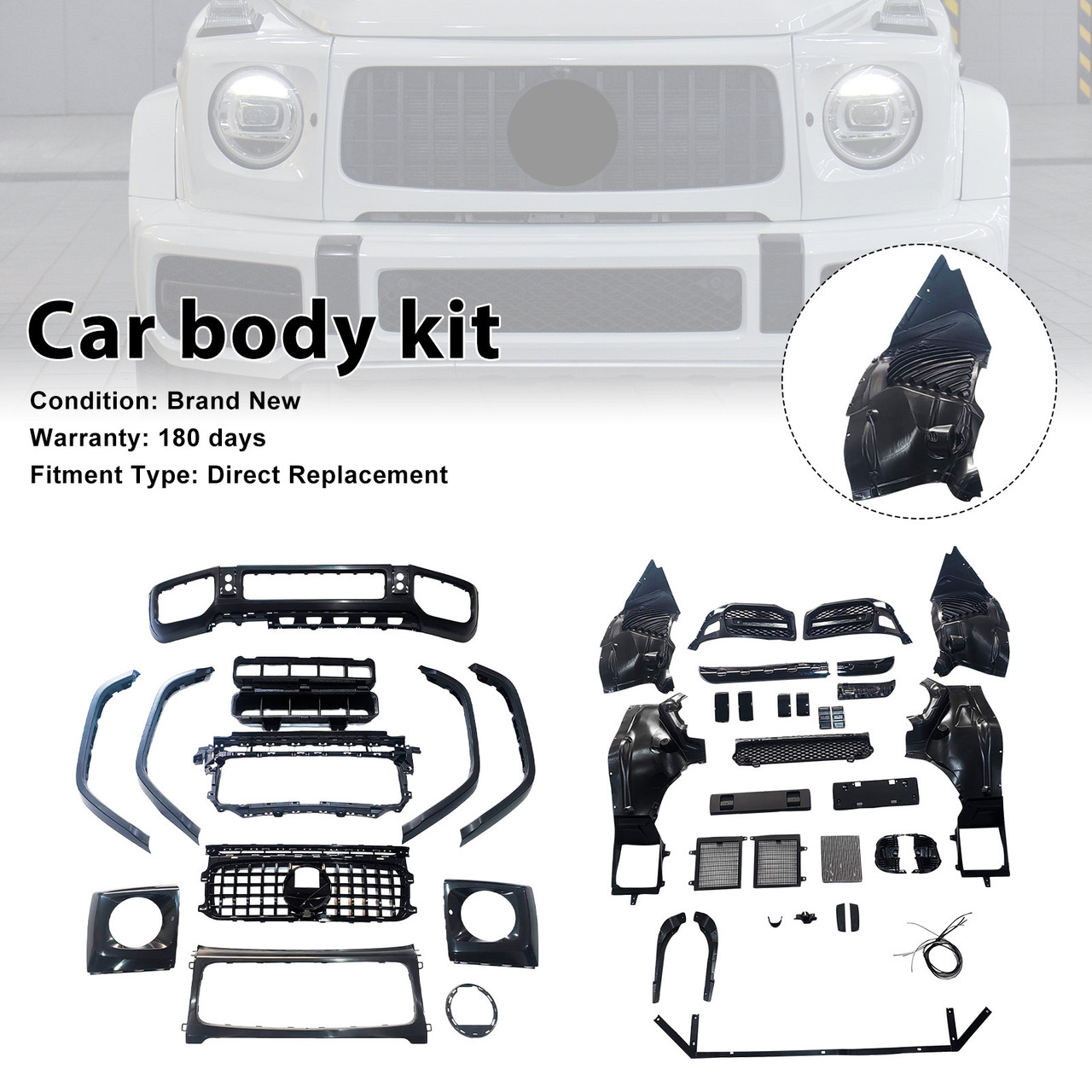 Body Kit Bumper Fit Mercedes Benz W464 2019-2023 Upgrade G63 AMG Style