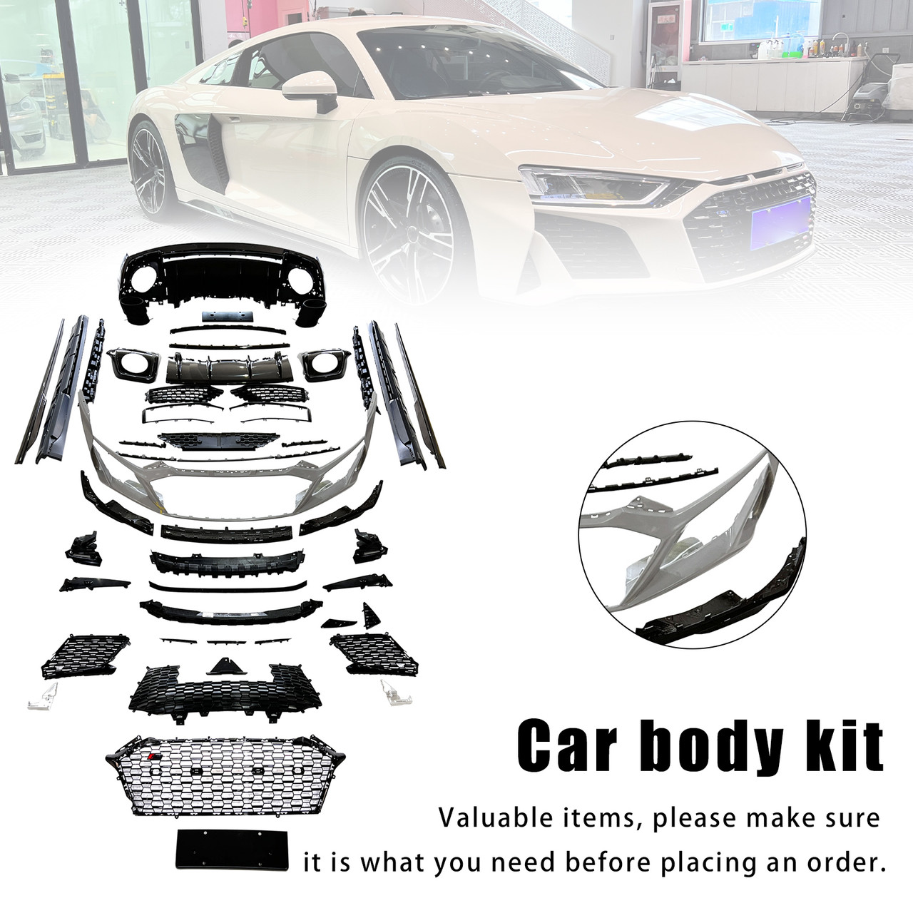 Body Kit Bumper Fit AUDI R8 4S 2016-2020 Upgrade To 2021-2024