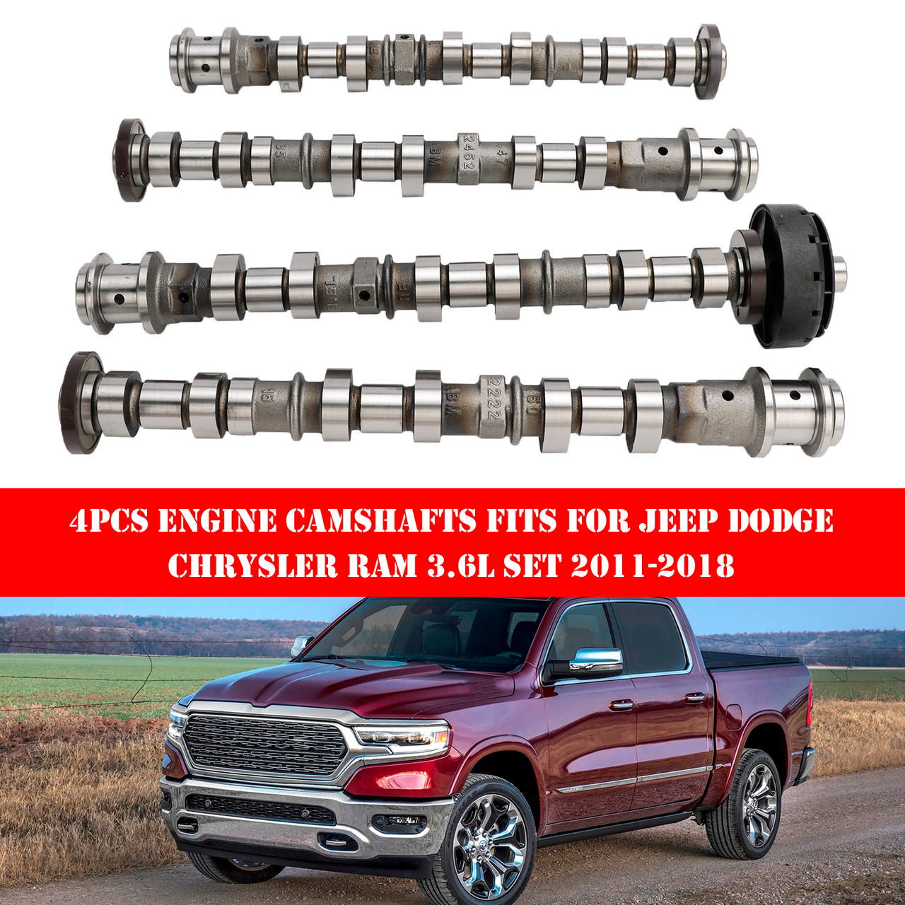 Dodge Charger 2011-2021 with 3.6L engine only 4Pcs Engine Camshafts