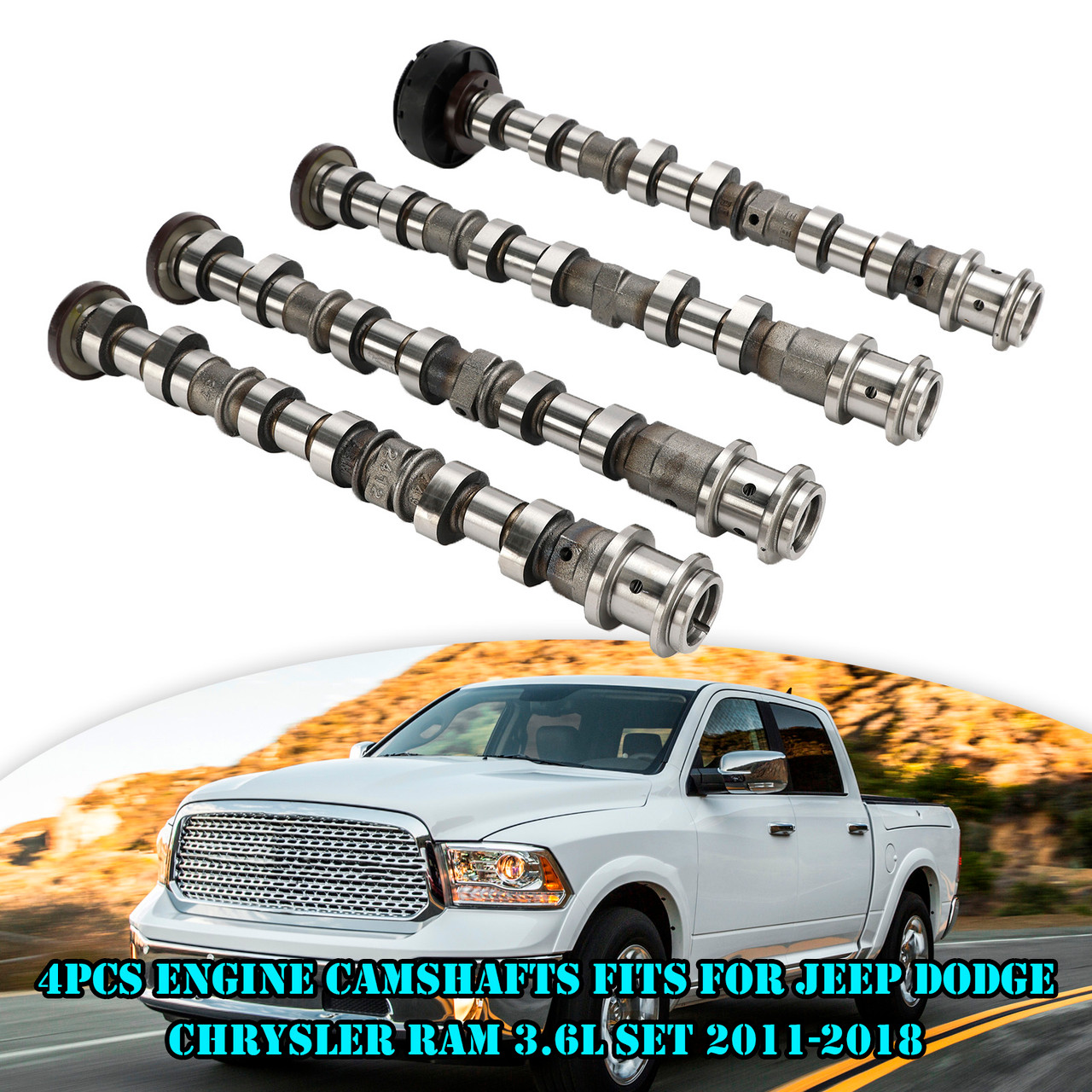 Jeep Wrangler 2012-2017 with 3.6L engine only 4Pcs Engine Camshafts