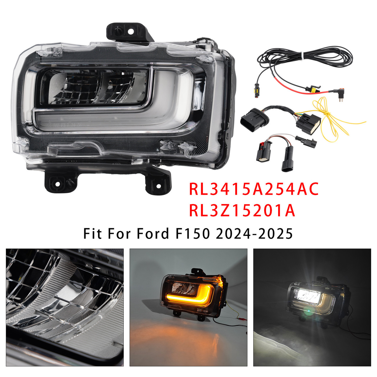 2024-2025 Ford F150 Left LED Front Fog Light Lamp RL3415A254AC RL3Z15201A Generic
