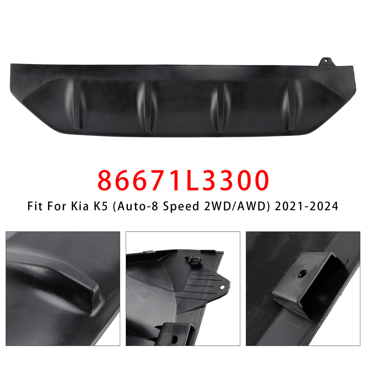 2021-2024 Kia K5 Auto-8 Speed 2WD/AWD New Rear Lower Bumper Skid Plate Shield 86671L3300 Generic