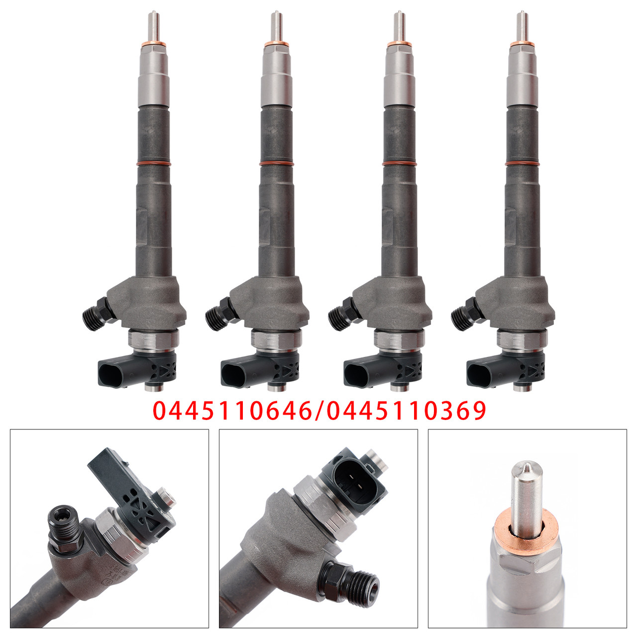2003-2018 Audi A1 A3 A4 A5 A6 Q3 Q5 4Pcs Fuel Injector 0445110646 0445110369 Generic