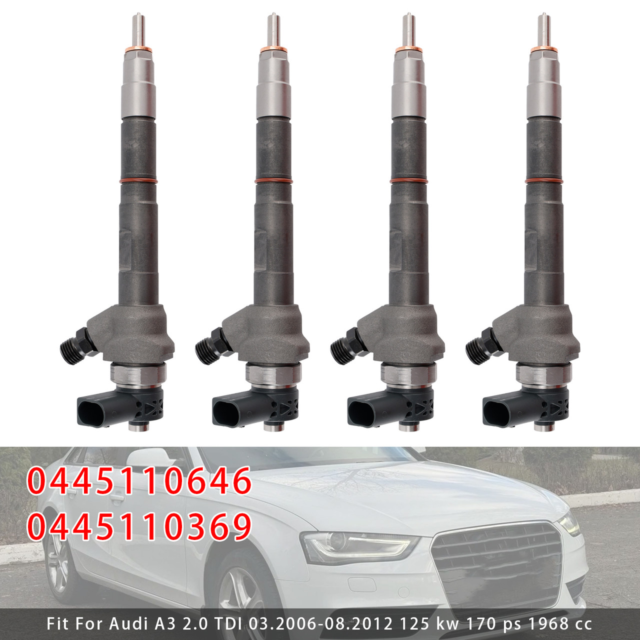 2004-2017 SKODA OCTAVIA SUPERB YETI II 2.0 TDI 4Pcs Fuel Injector 0445110646 0445110369 Generic