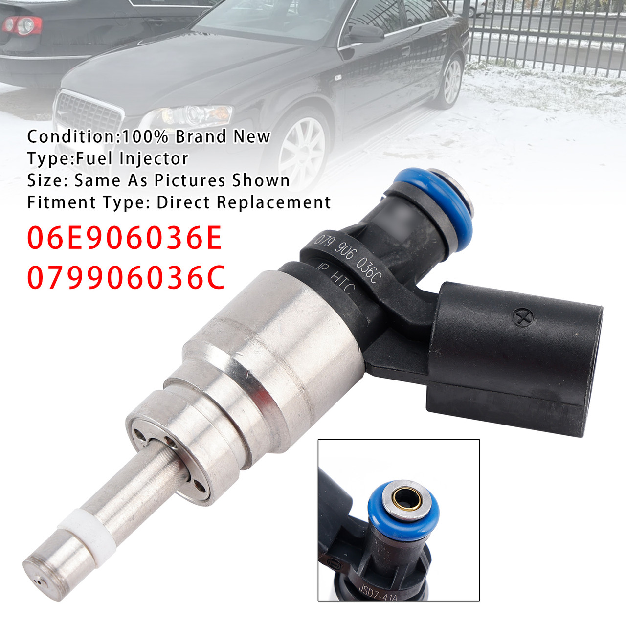 2005-2012 Audi A4 A5 A6 Q5 S6 S8 3.2L V6 1Pcs Fuel Injector 06E906036E 079906036C Generic
