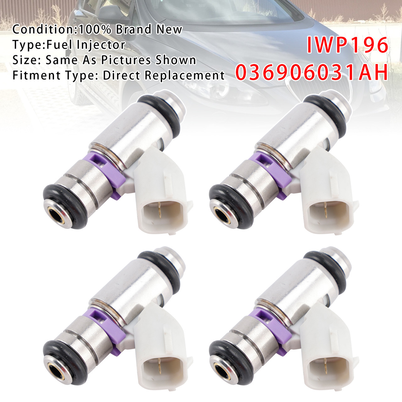 4Pcs Fuel Injector For VW Golf Polo Seat Toledo Skoda Fabia IWP196 036906031AH