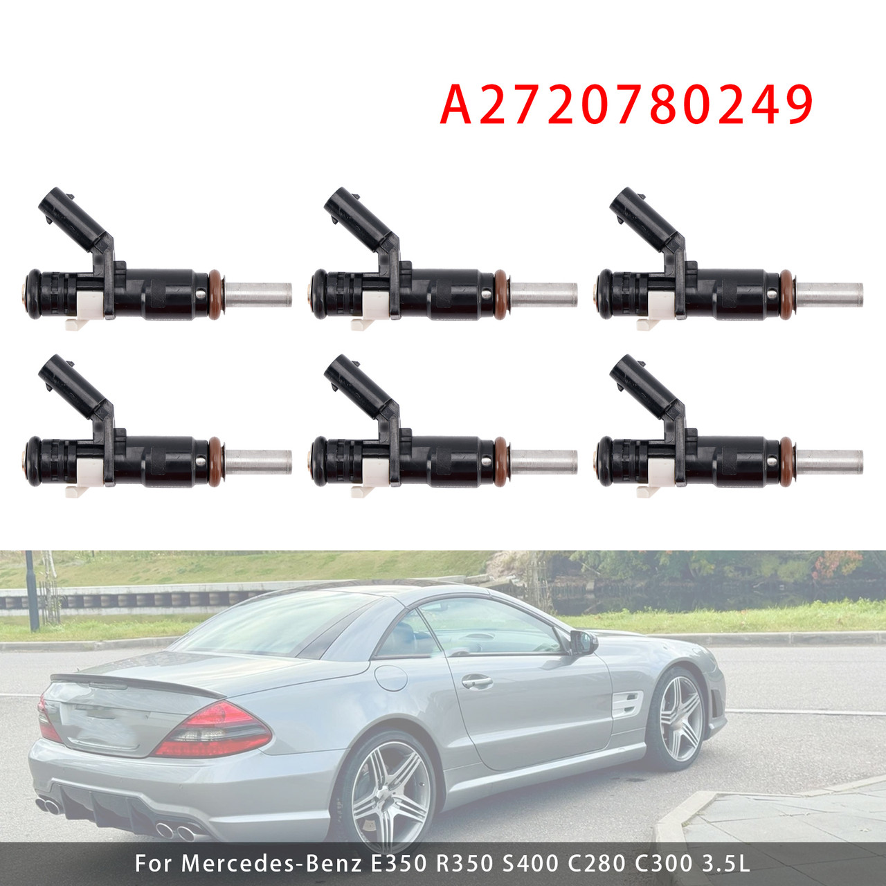 Mercedes-Benz E350 R350 S400 C280 C300 3.5L 6Pcs Fuel Injector A2720780249 Generic