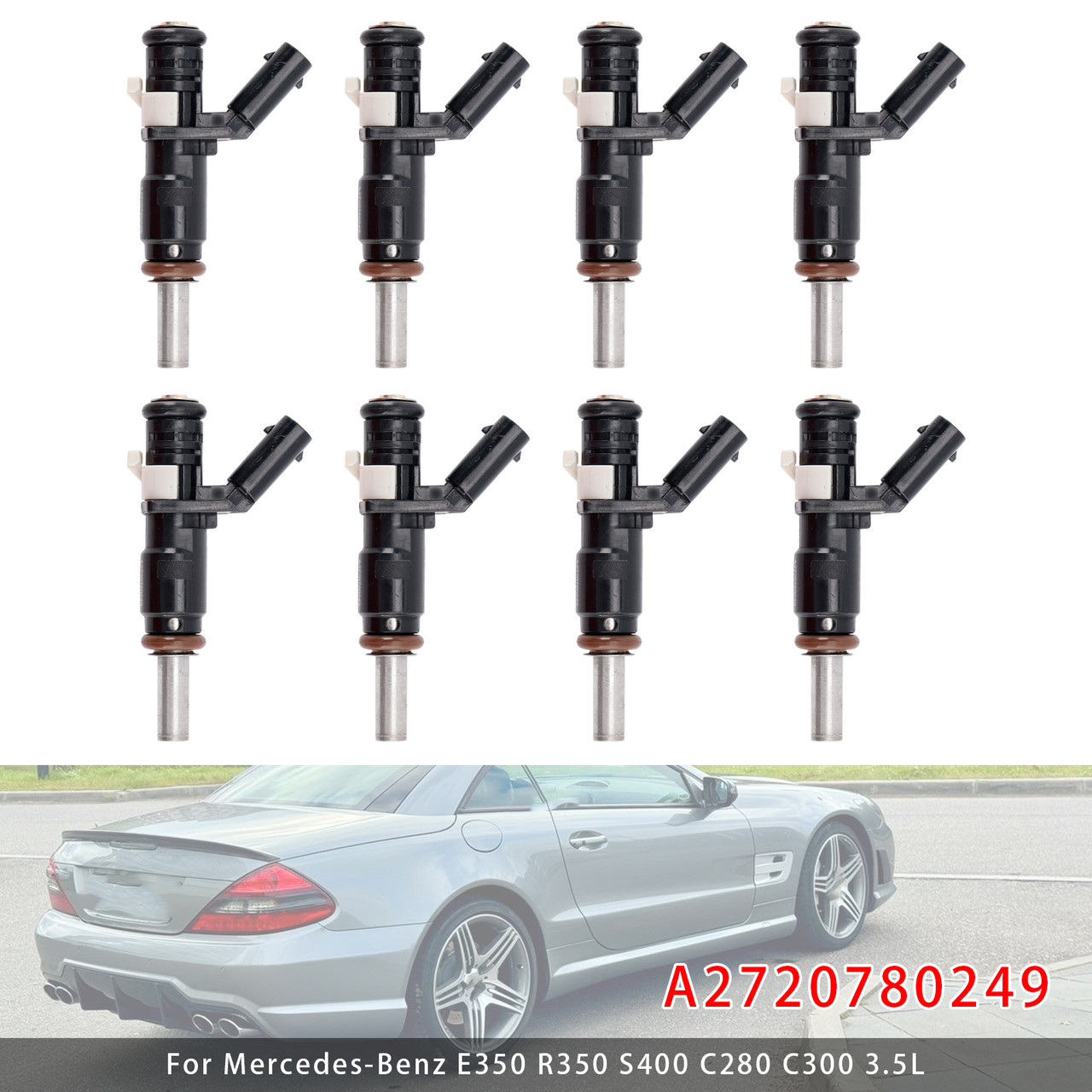 Mercedes-Benz E350 R350 S400 C280 C300 3.5L 8Pcs Fuel Injector A2720780249 Generic