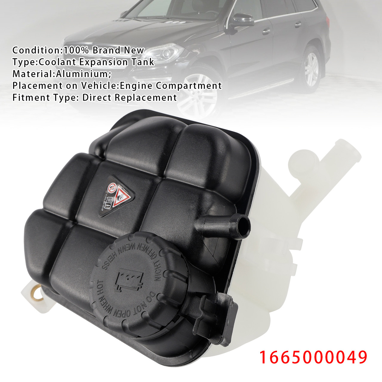2012-2019 Mercedes-Benz X166 W166 Coolant Expansion Tank+Cap+Sensor 1665000049 Generic