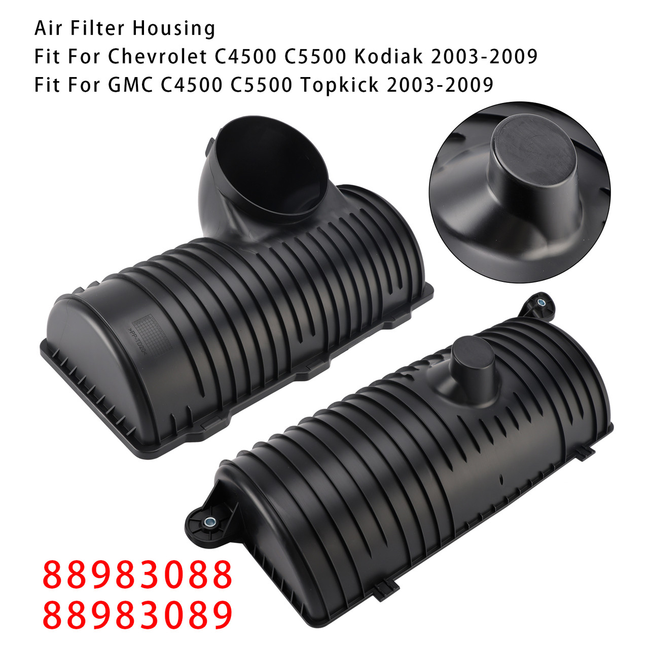 2003-2009 Chevrolet C4500 C5500 Kodiak Upper & Lower Air Cleaner Box Housing 88983089 Generic