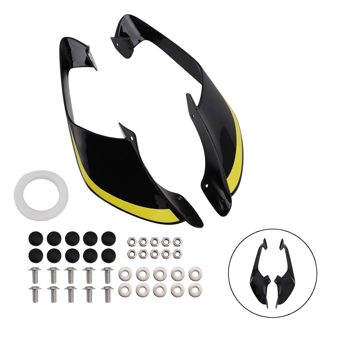 2021-2024 Yamaha YZF R1 R1M Front Side Winglets Black Generic