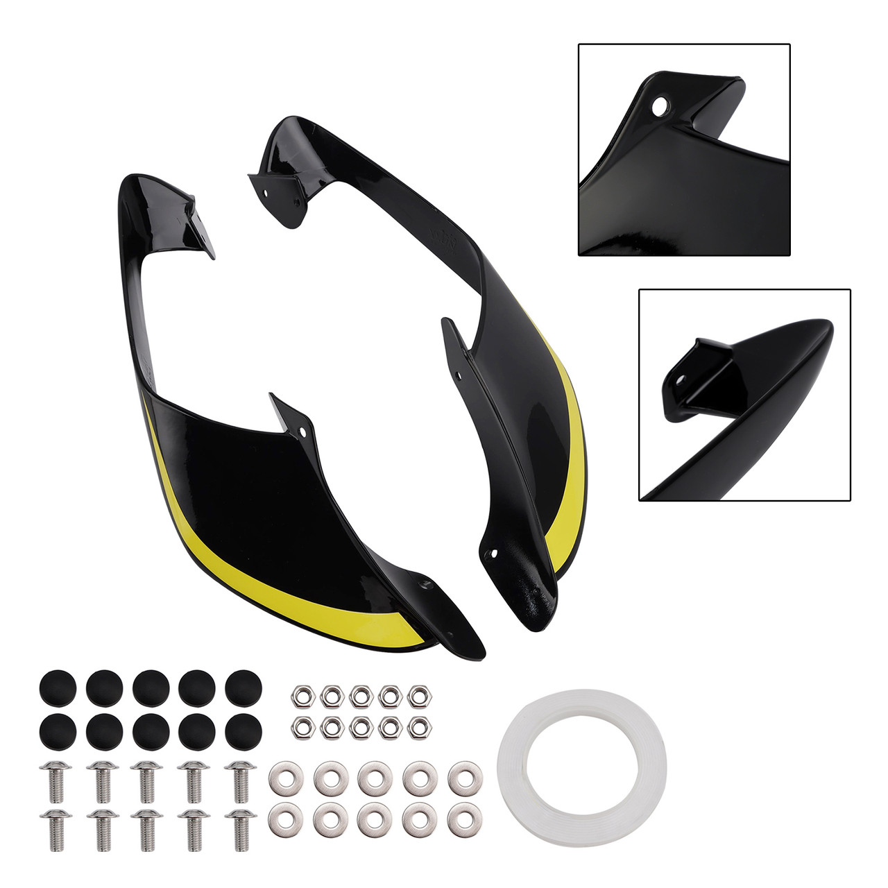 2021-2024 Yamaha YZF R1 R1M Front Side Winglets Black Generic