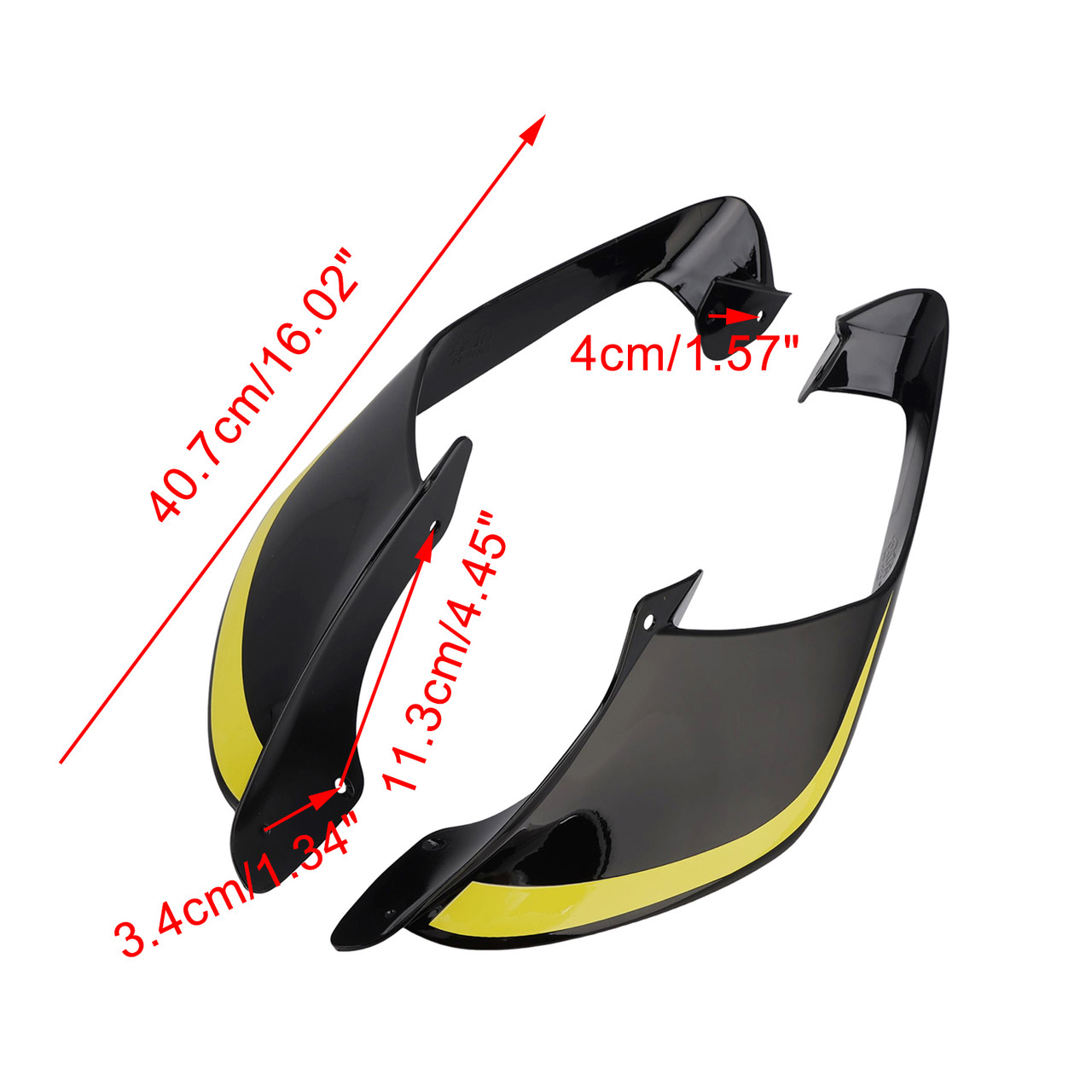 2021-2024 Yamaha YZF R1 R1M Front Side Winglets Black Generic