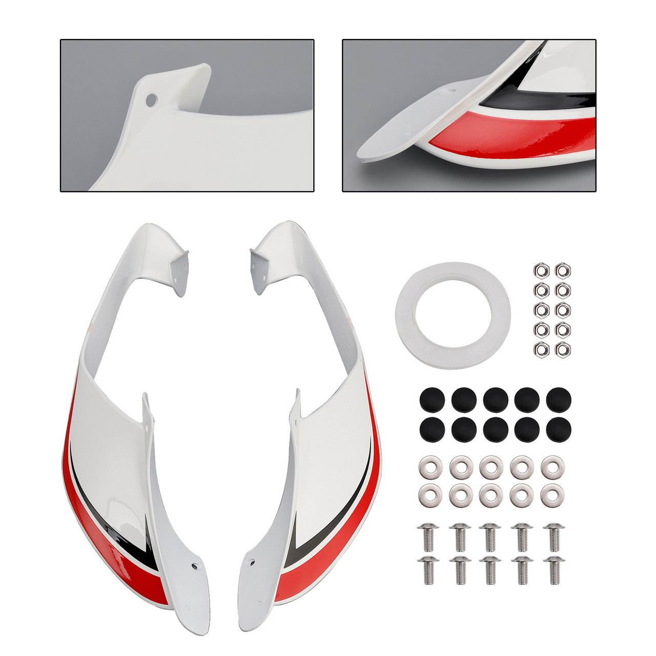 2021-2024 Yamaha YZF R1 R1M Front Side Winglets White+Red Generic