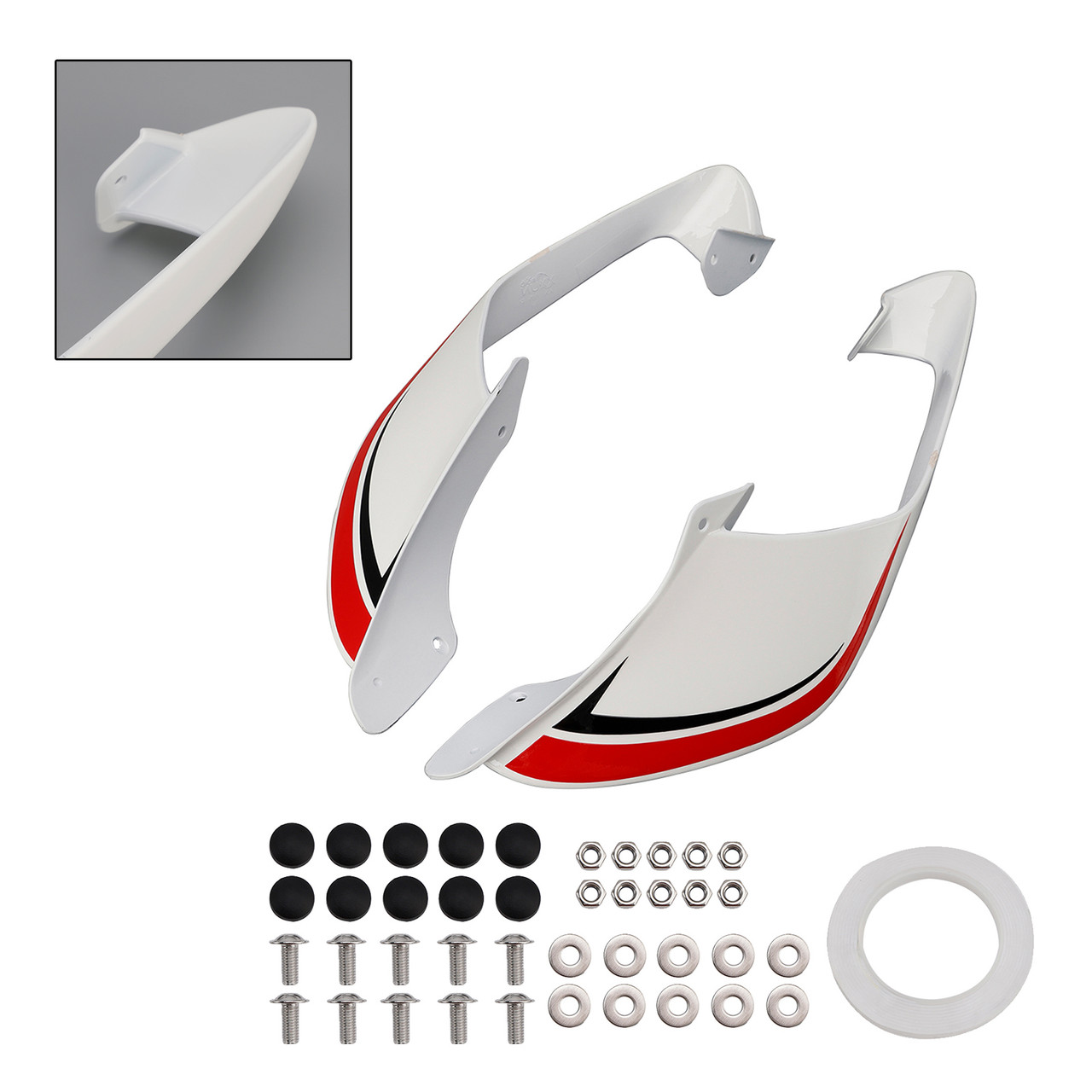 2021-2024 Yamaha YZF R1 R1M Front Side Winglets White+Red Generic