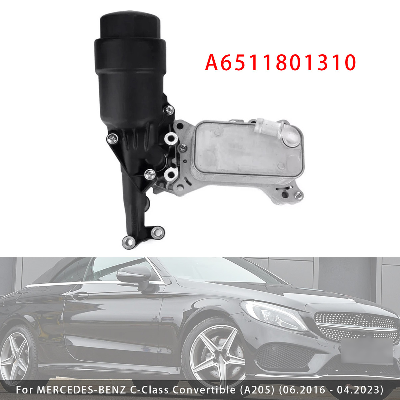 Mercedes-Benz Engines Oil Cooler Filter Housing + Cooler A6511801310 Generic