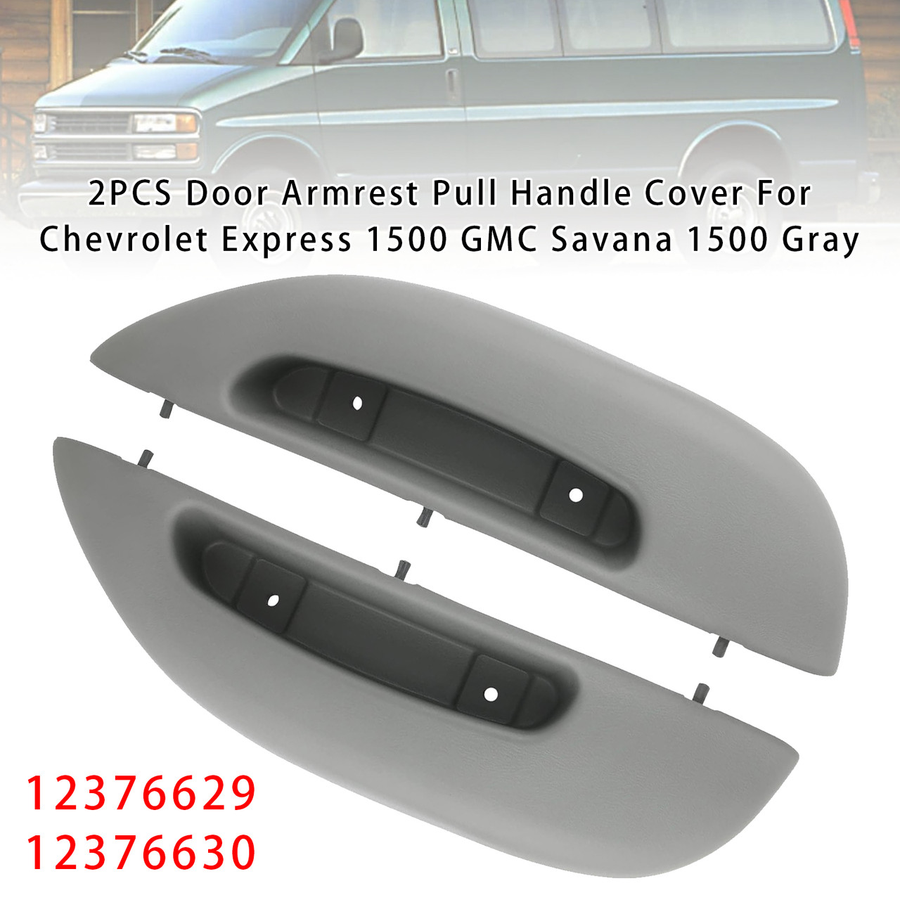 1996-2002 GMC Savana 1500 2500 3500 2PCS Door Armrest Pull Handle Cover Grrey Generic
