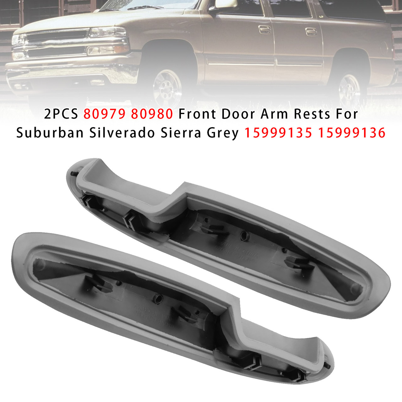 1995-2000 GMCK3500 2PCS Front Door Arm Rests 80979 80980 Generic