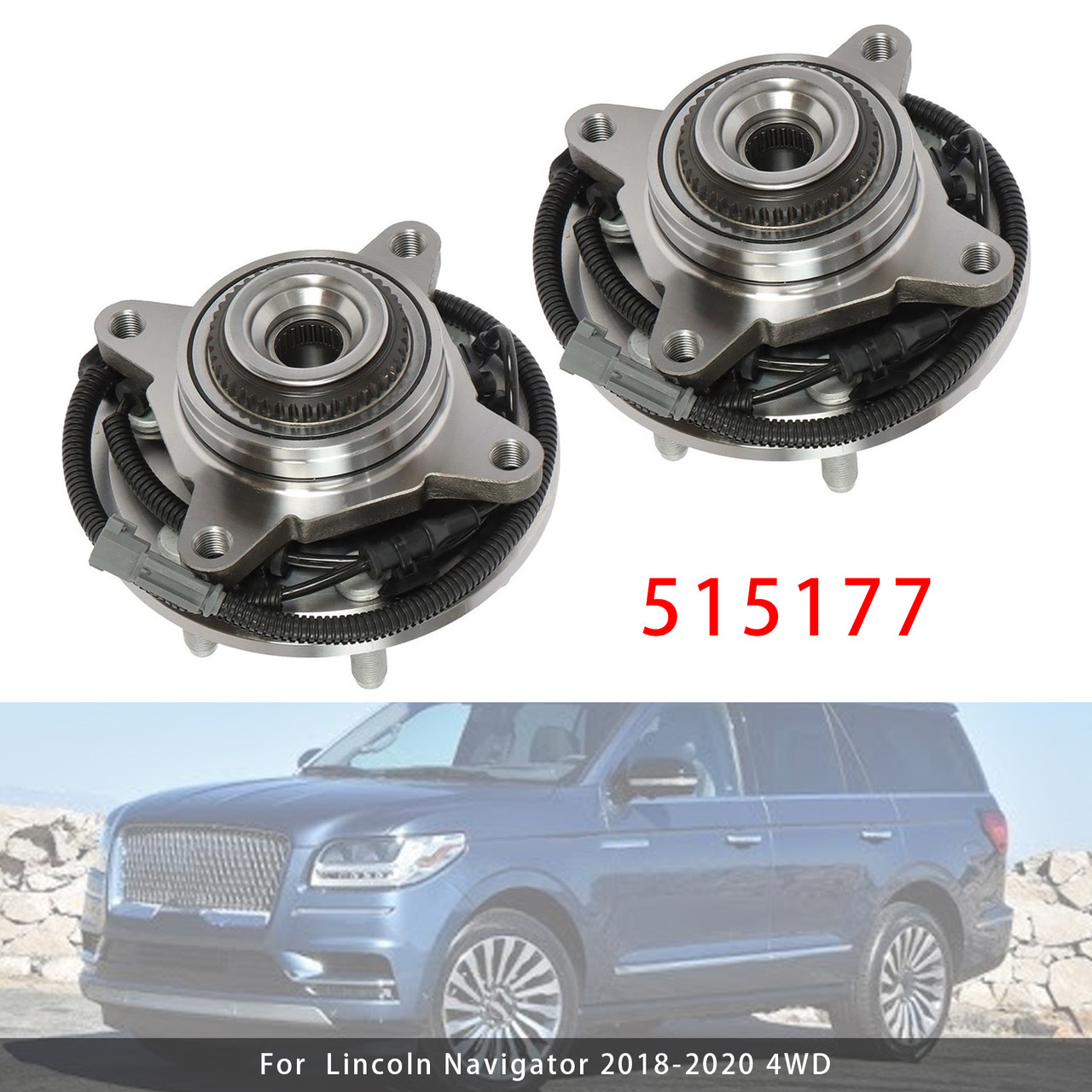 2018-2020 Ford F-150 4WD 2PCS Front Wheel Bearing and Hub Assembly 515177 Generic