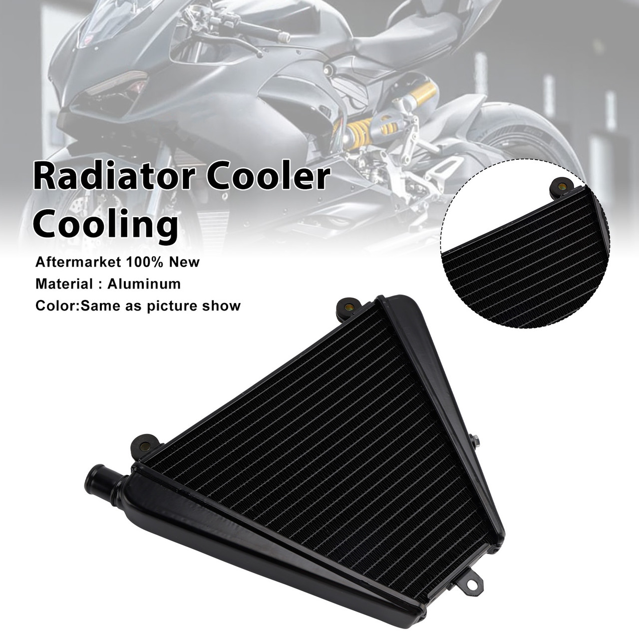 2000-2024 Ducati Panigle V2 Radiator Cooler Black Generic