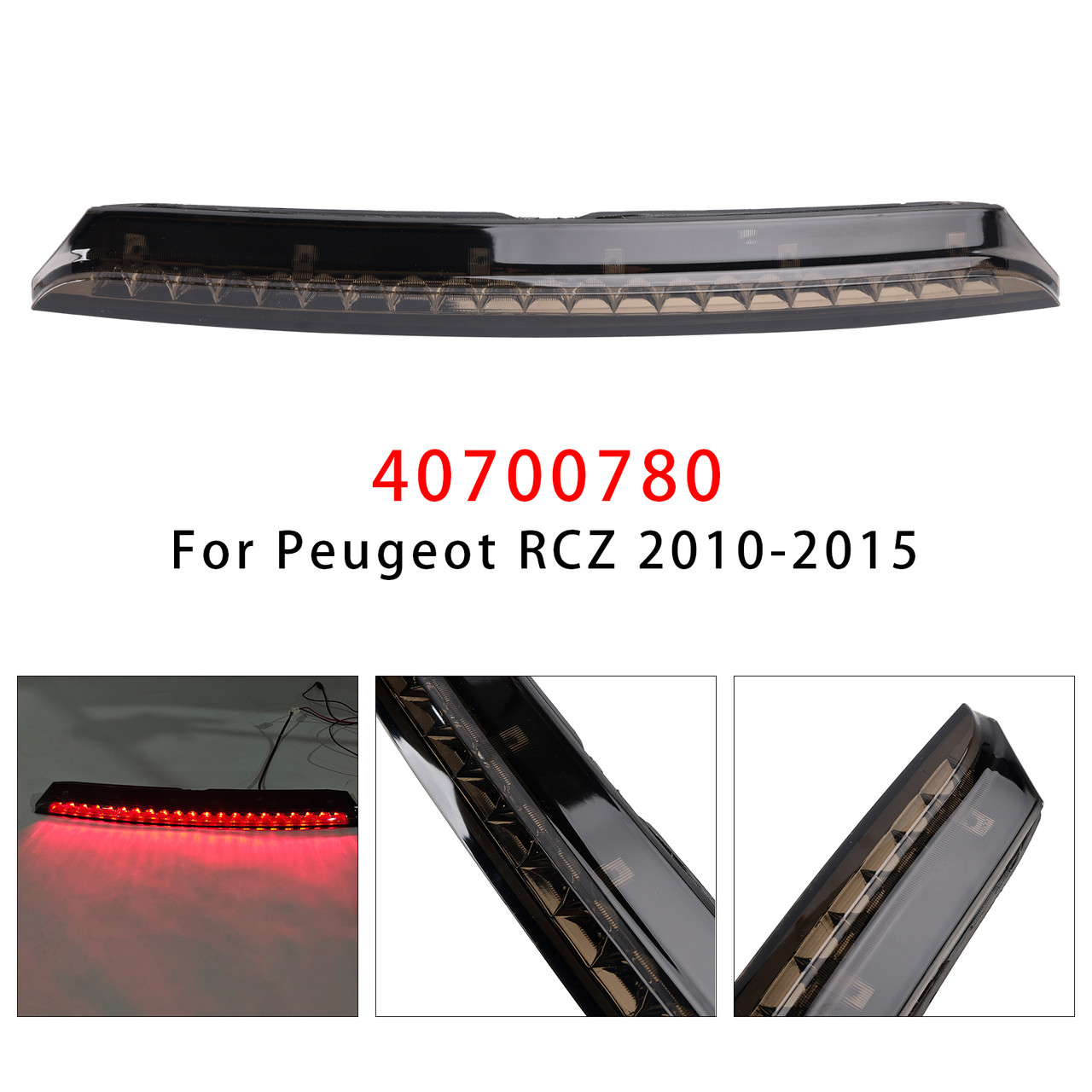 2010-2015 Peugeot RCZ Rear Third Brake Light Lamp 40700780 Black Generic
