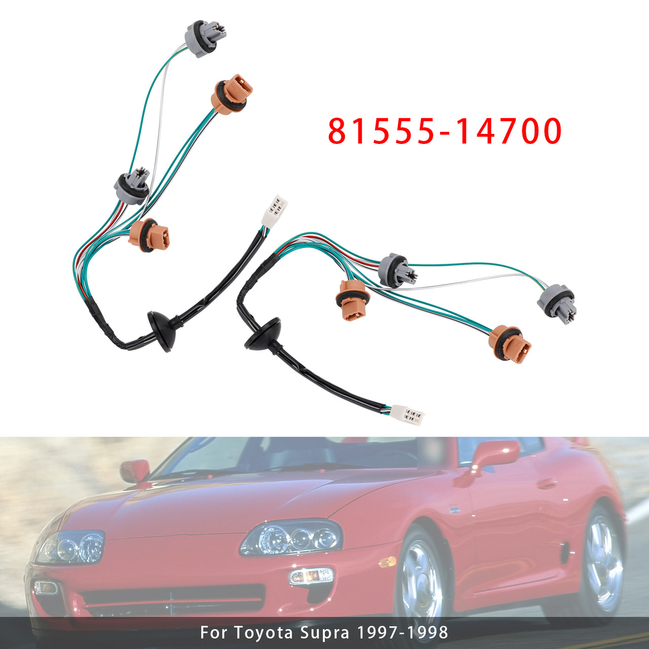 1997-1998 Toyota Supra 2PCS Tail Light Harness 81555-14700 Generic