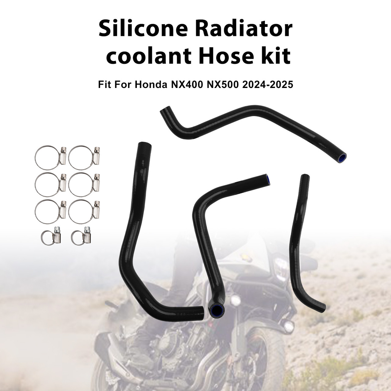 2024-2025 Honda NX400 NX500 Silicone Radiator coolant Hose Black Generic
