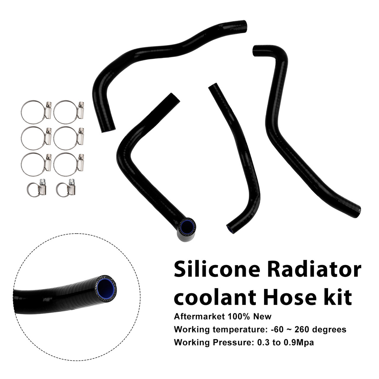 2024-2025 Honda CB500 Hornet Silicone Radiator coolant Hose Black Generic