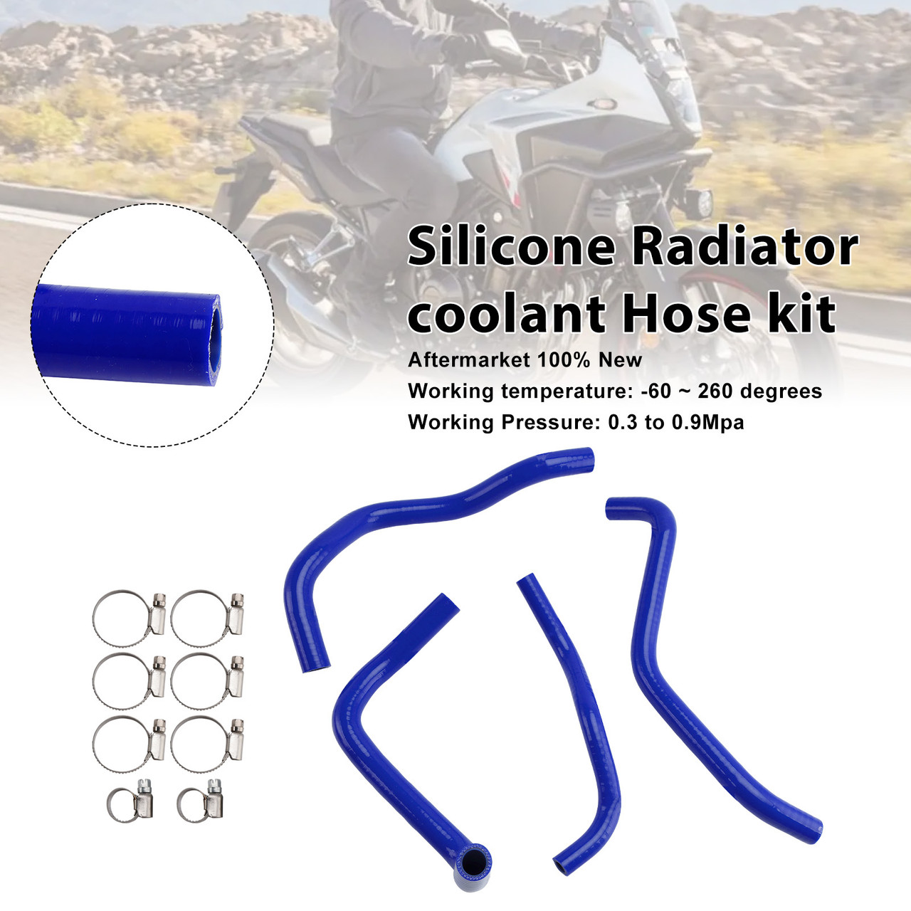 2024-2025 Honda CB500 Hornet Silicone Radiator coolant Hose Blue Generic