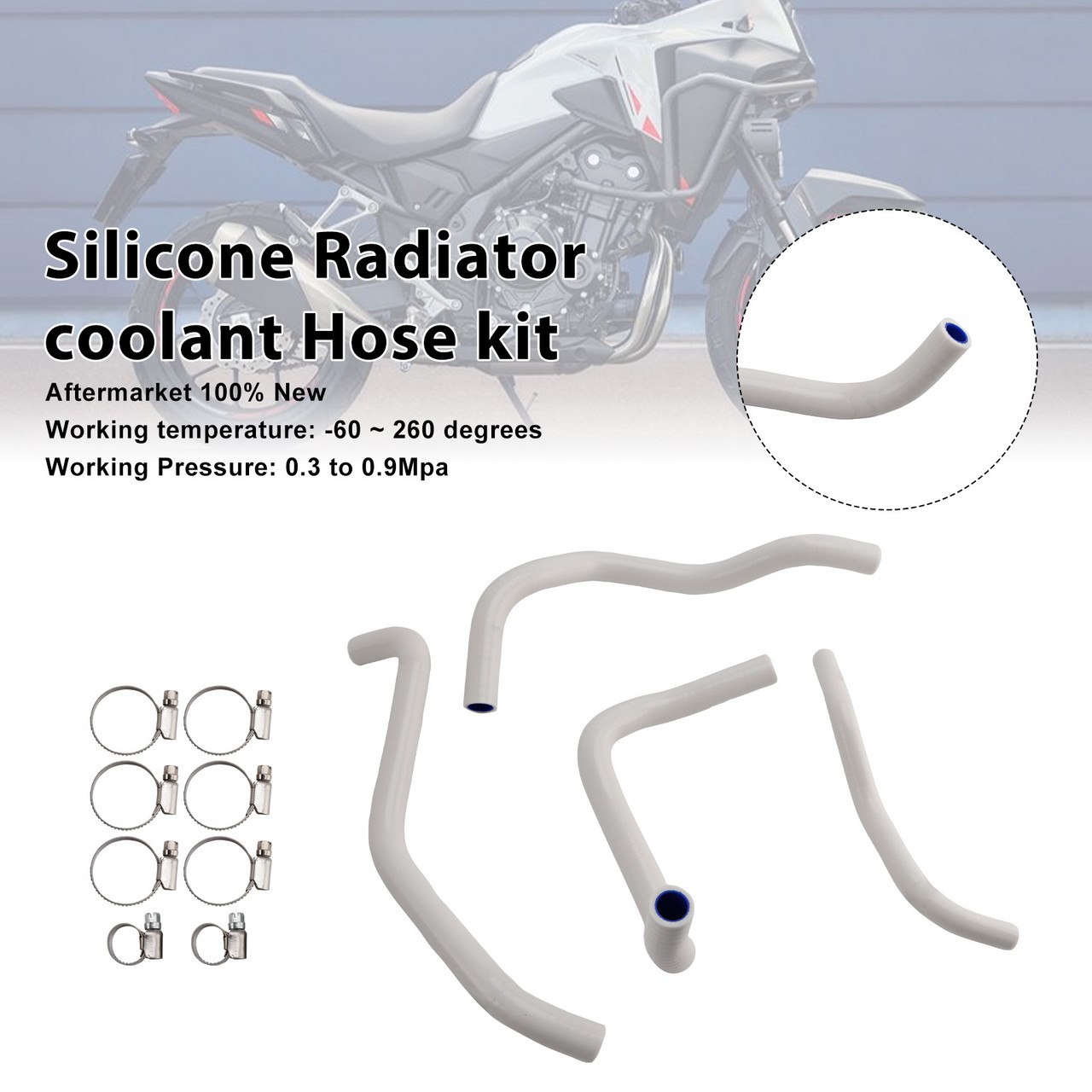 2024-2025 Honda CB500 Hornet Silicone Radiator coolant Hose White Generic