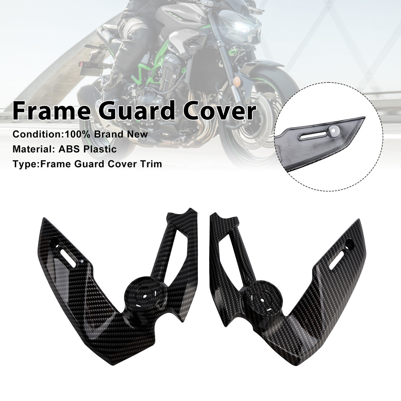 2025-2026 Kawasaki Z900 Frame Side Cover Guard Fairing Carbon Generic