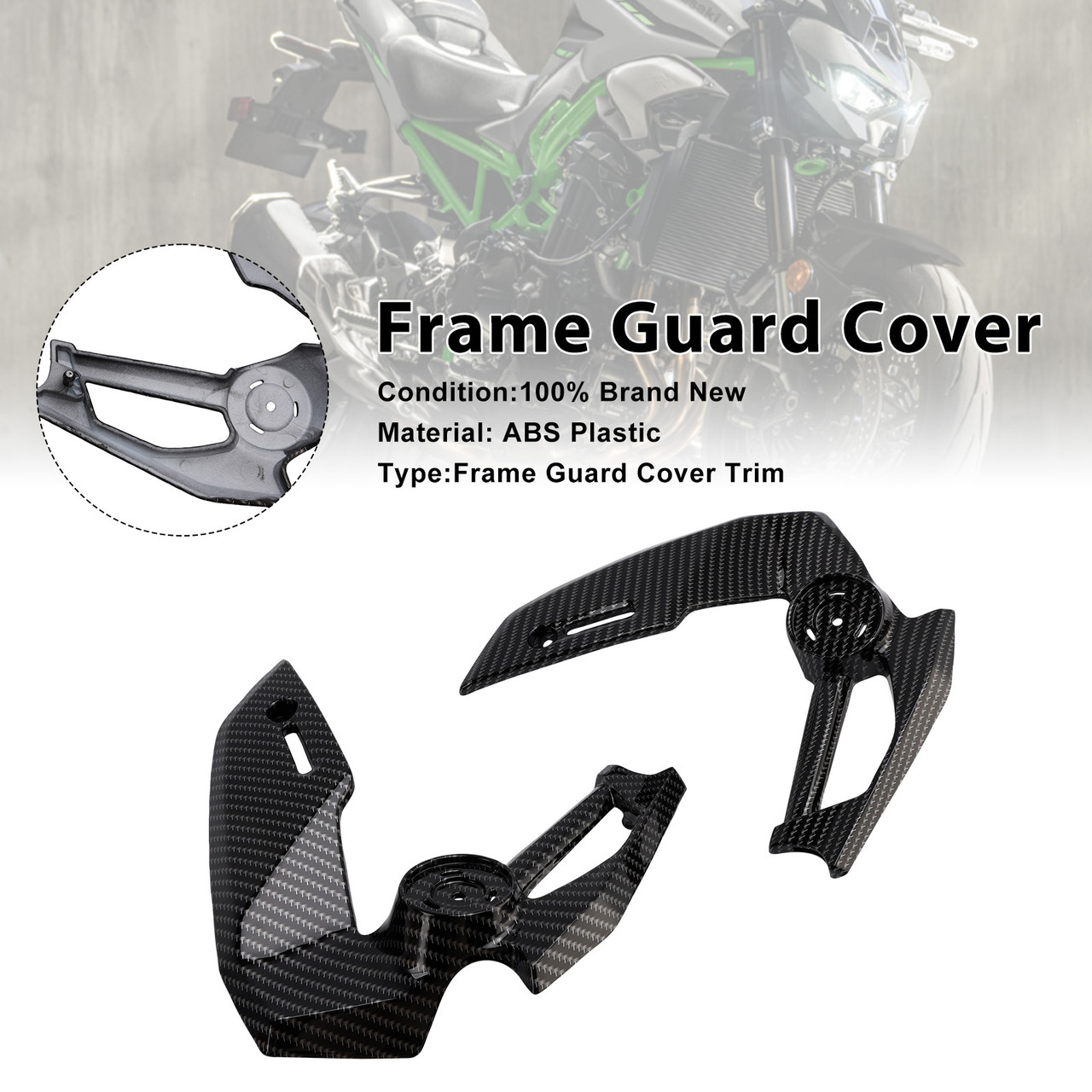 2025-2026 Kawasaki Z900 Frame Side Cover Guard Fairing Carbon Generic