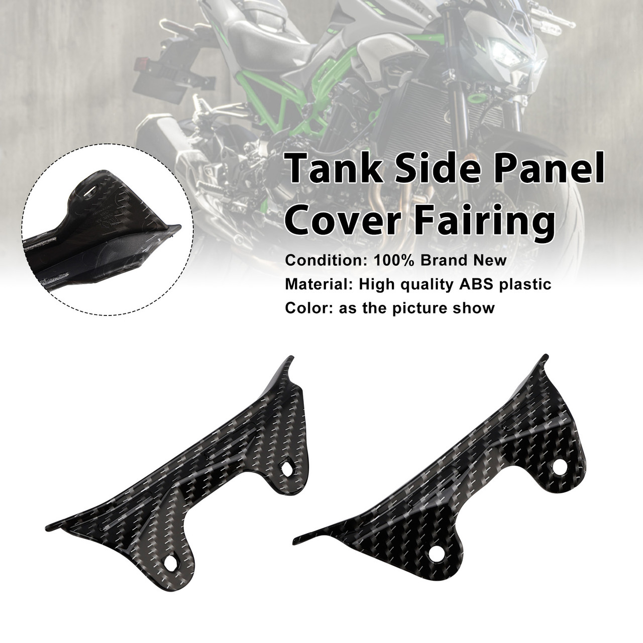 2025-2026 Kawasaki Z900 Tank Side Interior Cover Panel Fairing Carbon Generic