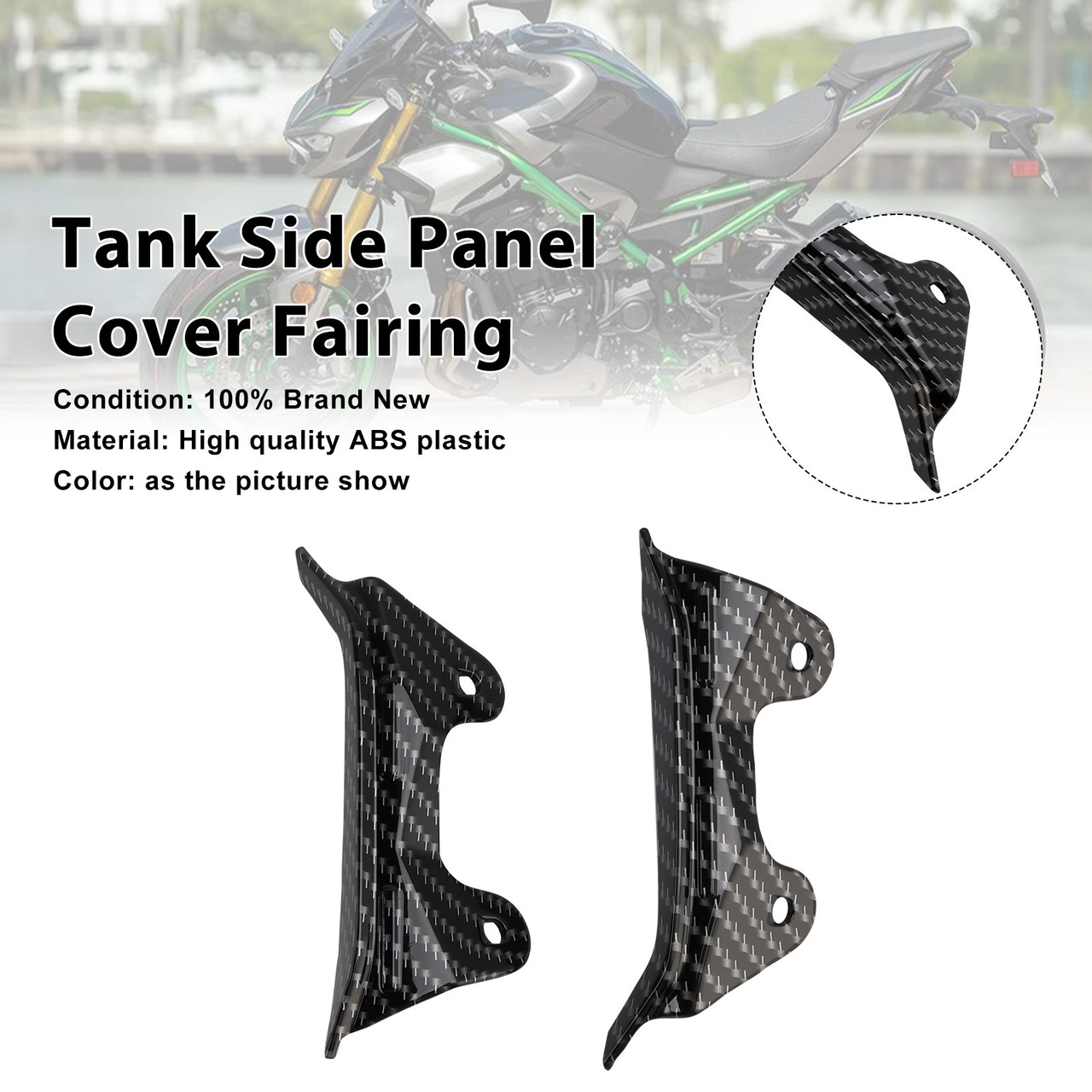 2025-2026 Kawasaki Z900 Tank Side Interior Cover Panel Fairing Carbon Generic