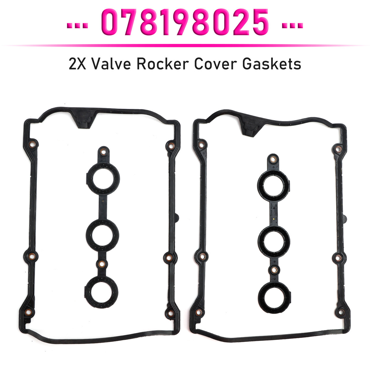1996-2005 Audi A6 A8 2X Valve Rocker Cover Gaskets 078198025 Generic