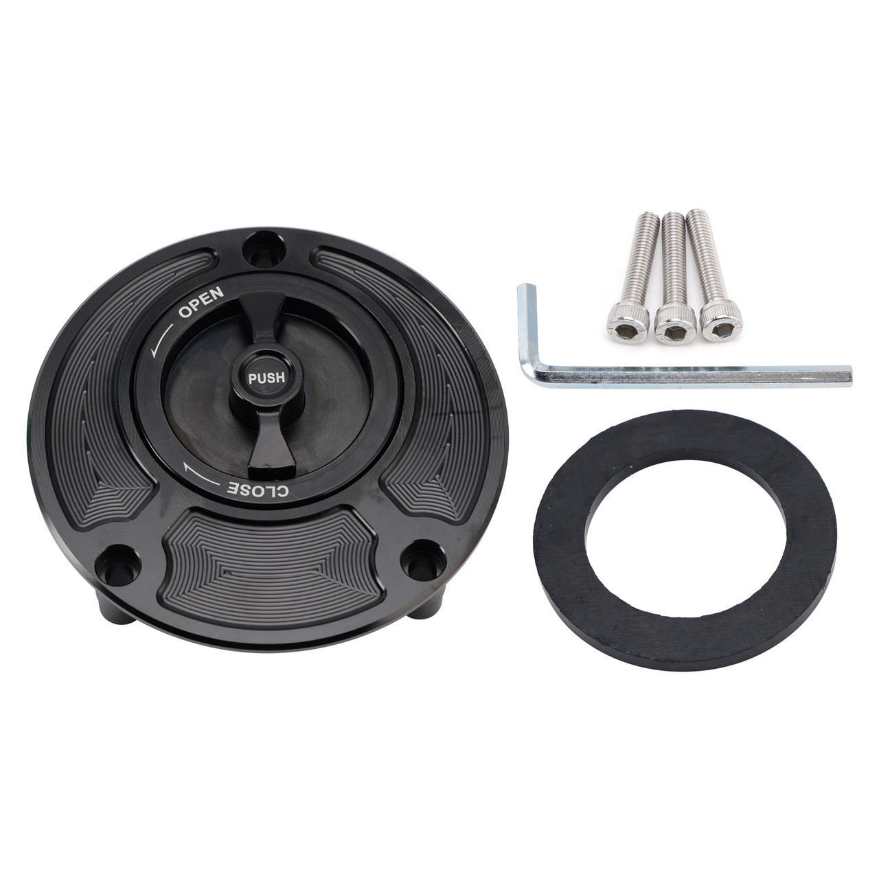 2004-2017 Yamaha FZ6 FZR FZ1/8 FZ-07 Quick Release Keyless Fuel Gas Cap 105mm Black Generic