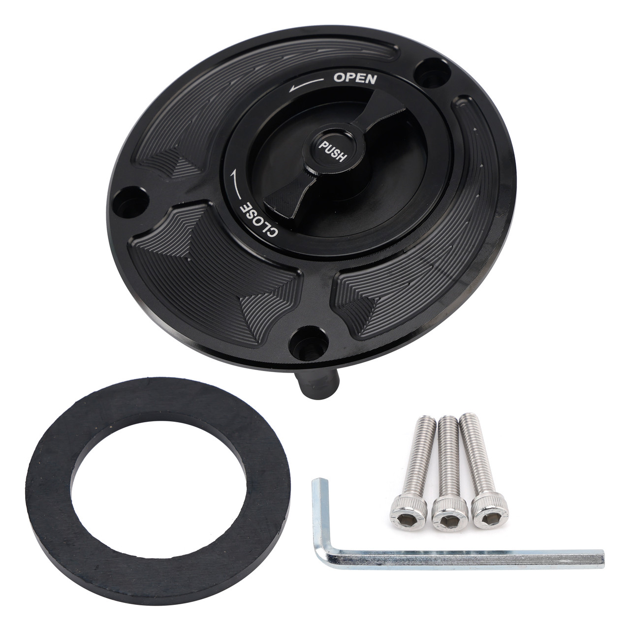 2004-2017 Yamaha FZ6 FZR FZ1/8 FZ-07 Quick Release Keyless Fuel Gas Cap 105mm Black Generic
