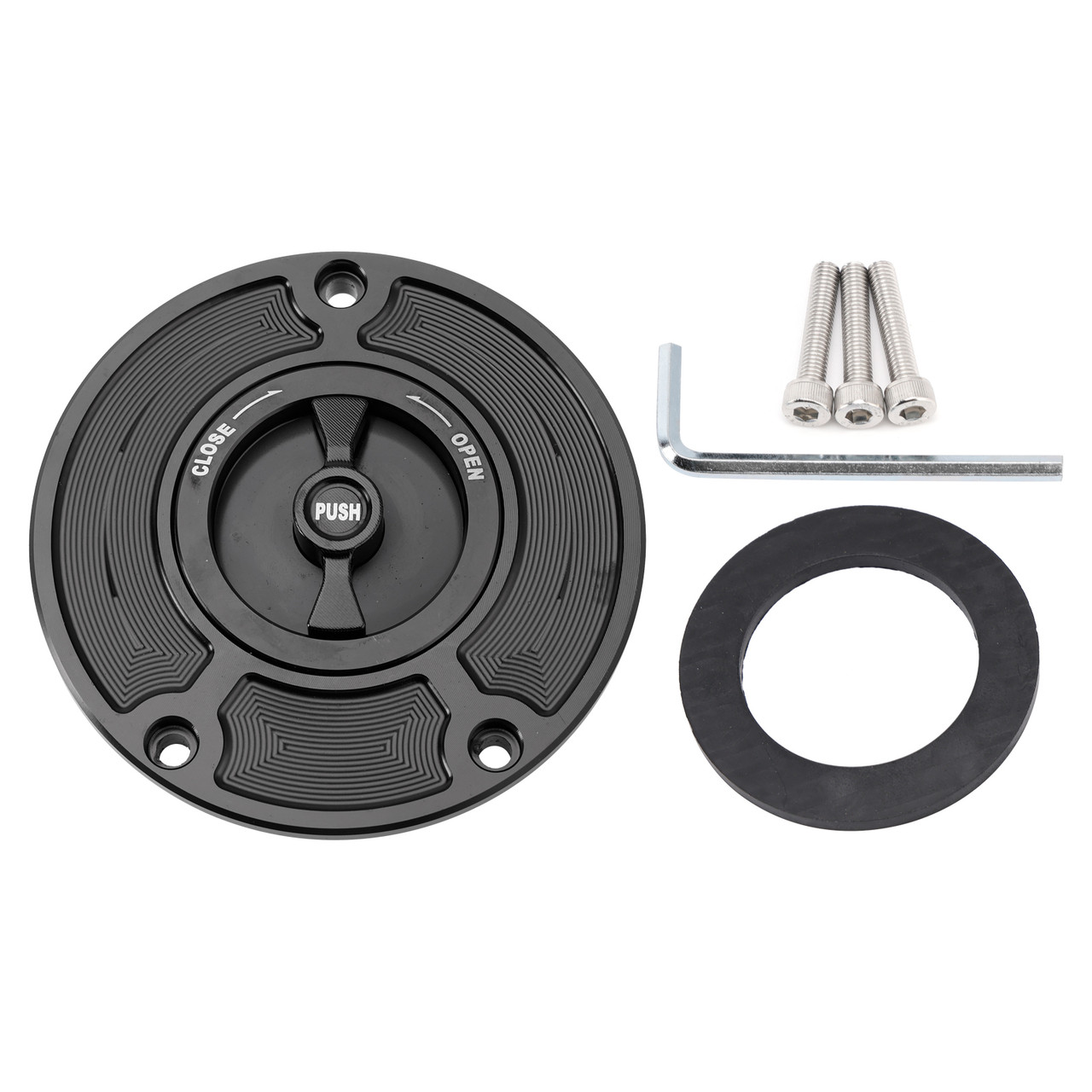 2007-2018 Kawasaki Ninja ZX-6R Quick Release Keyless Fuel Gas Cap 118mm Black Generic