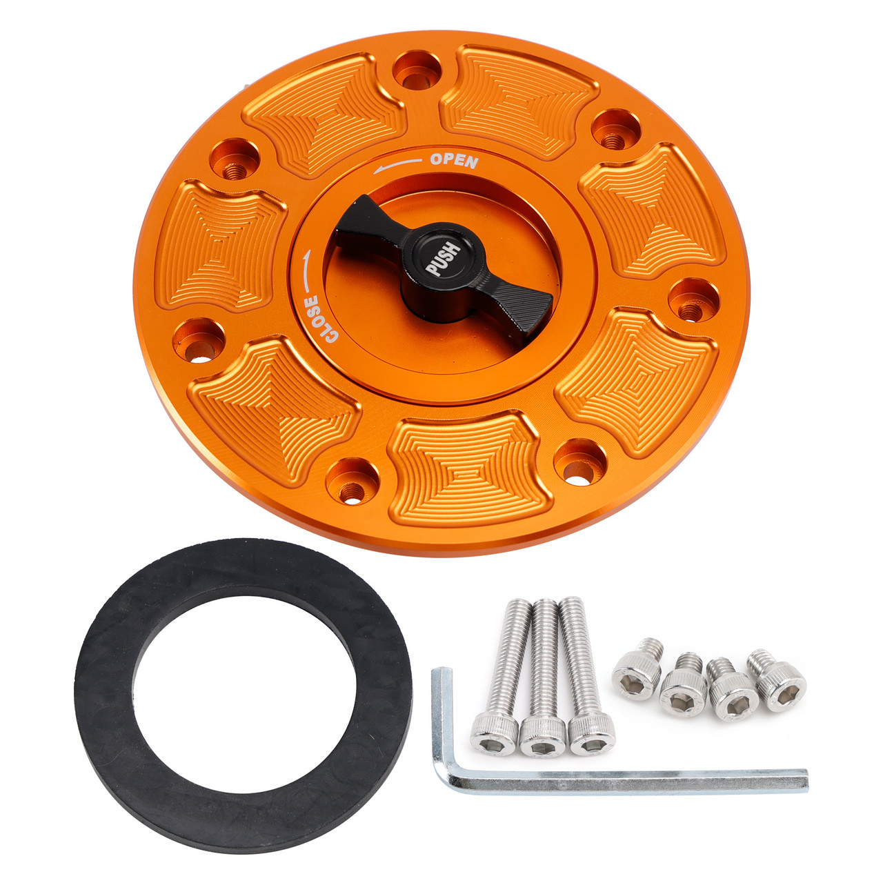 2017-2025 Duk-e 250 390 Quick Release Keyless Fuel Gas Cap 115mm Orange Generic