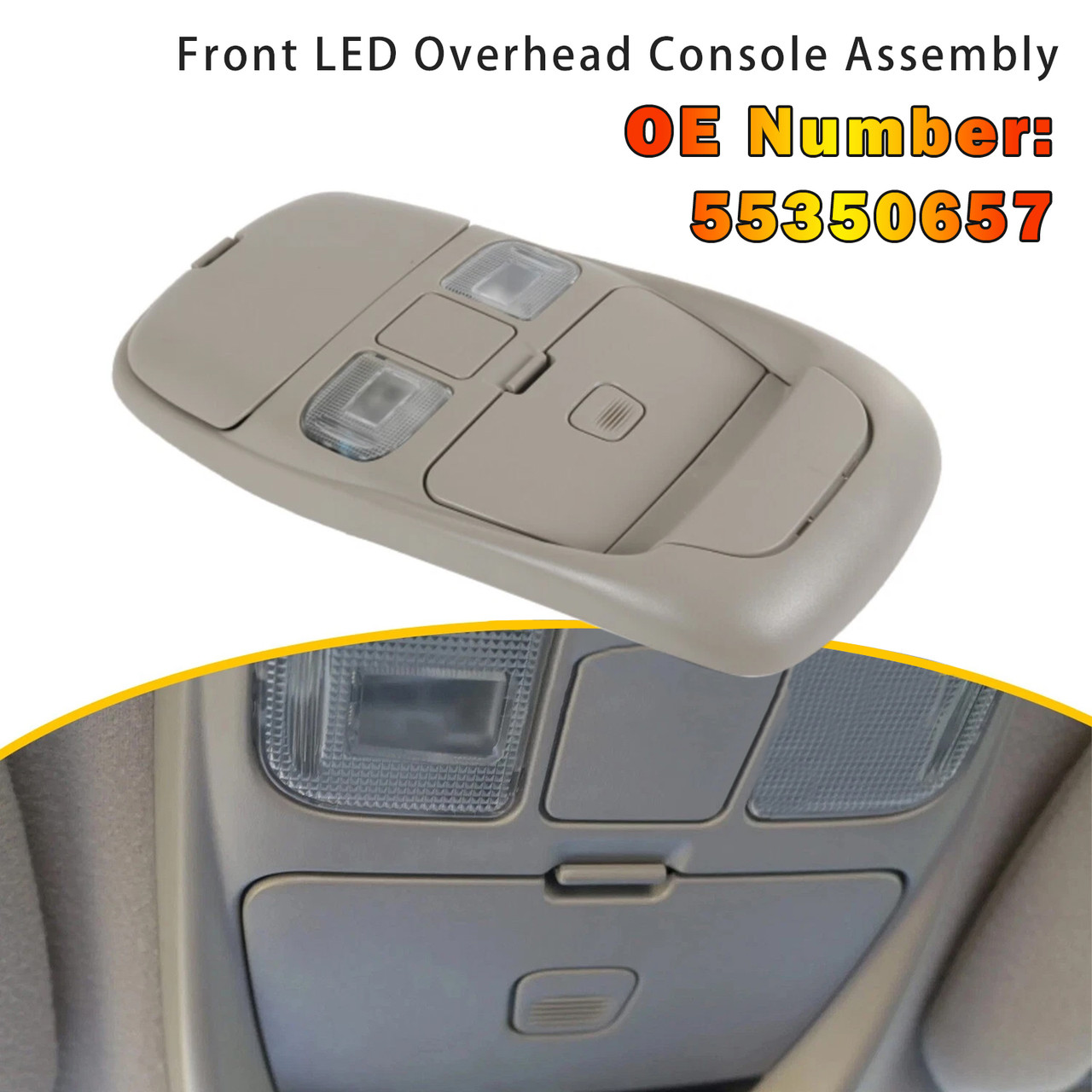 1998-2002 Dodge Ram 1500 2500 3500 Front LED Overhead Console Assembly Generic