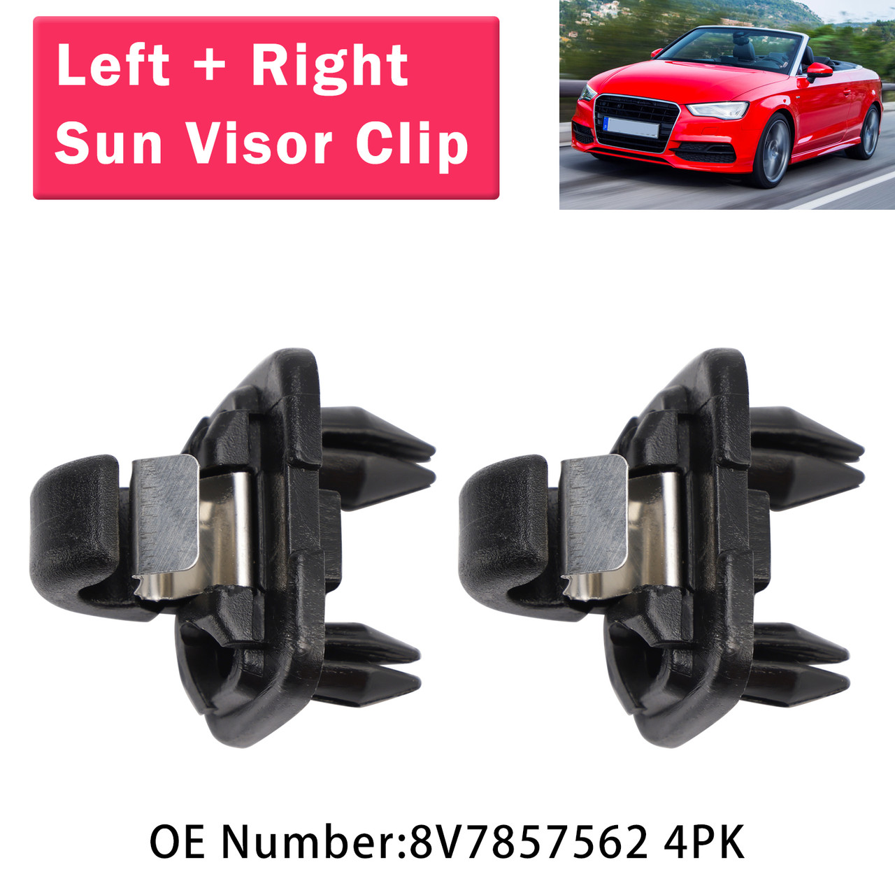 2014-2023 Audi A3 A5 TT 2x Sun Visor Clip 8V7857562 4PK Generic