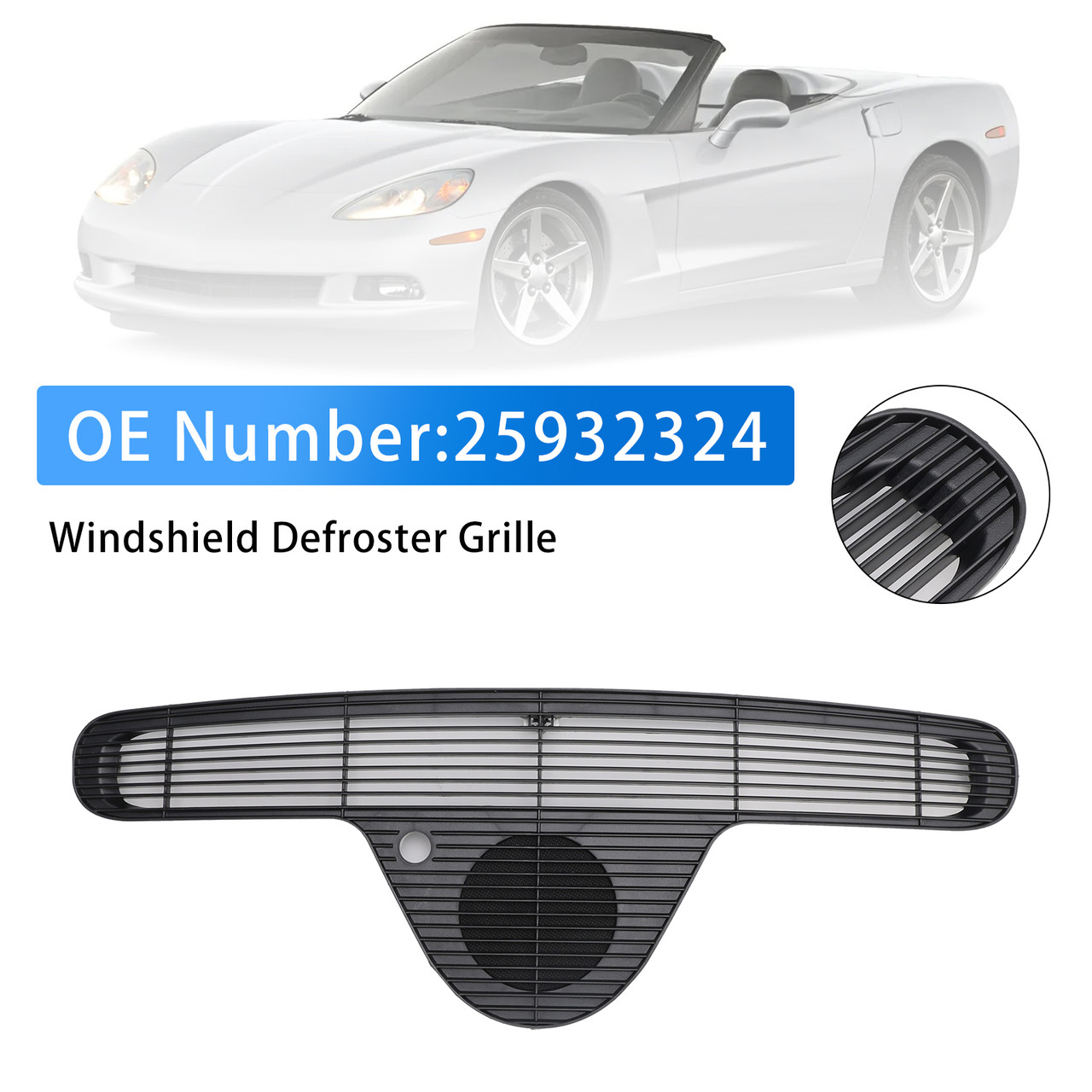 2005-2013 Chevy Corvette Windshield Defroster Grille 25932324 Generic